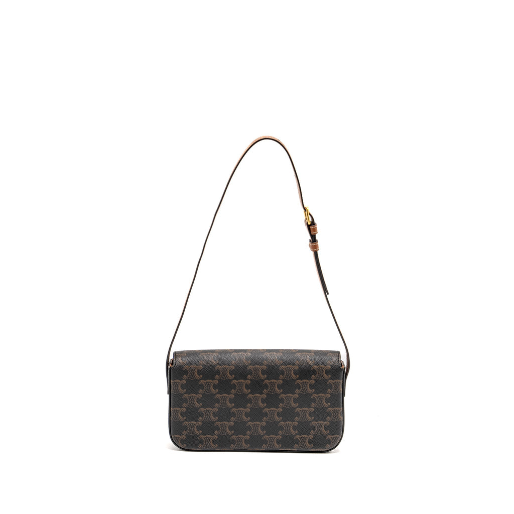 celine-triomphe-shoulder-bag-triomphe-canvas-calfskin-tan-ghw-1