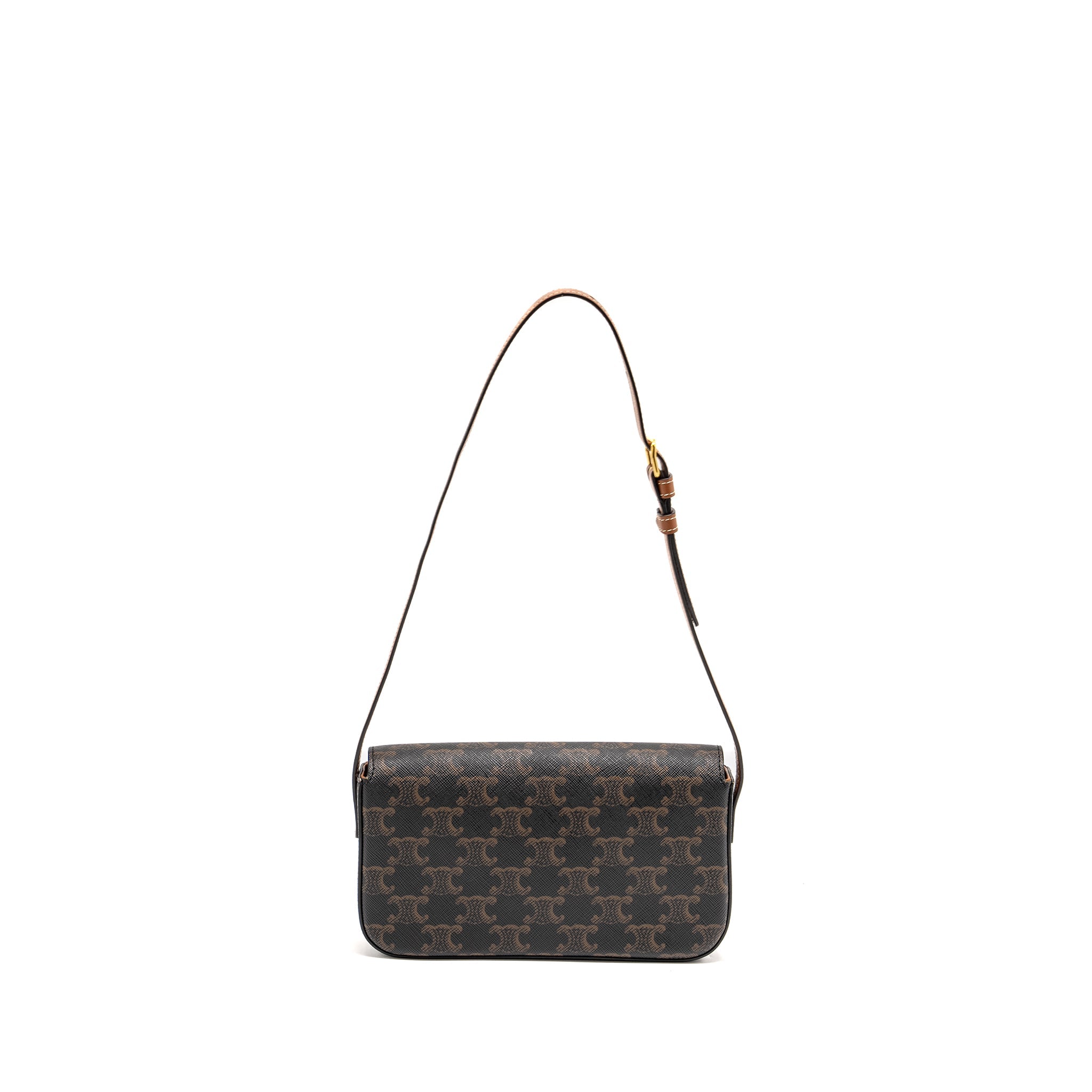 celine-triomphe-shoulder-bag-triomphe-canvas-calfskin-tan-ghw-1