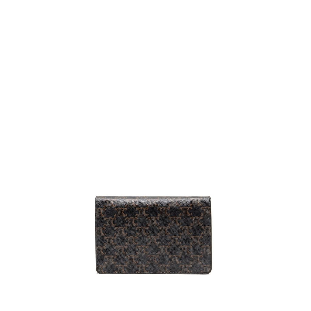 celine-wallet-on-strap-triomphe-canvas-smooth-lambskin-tan-ghw-7