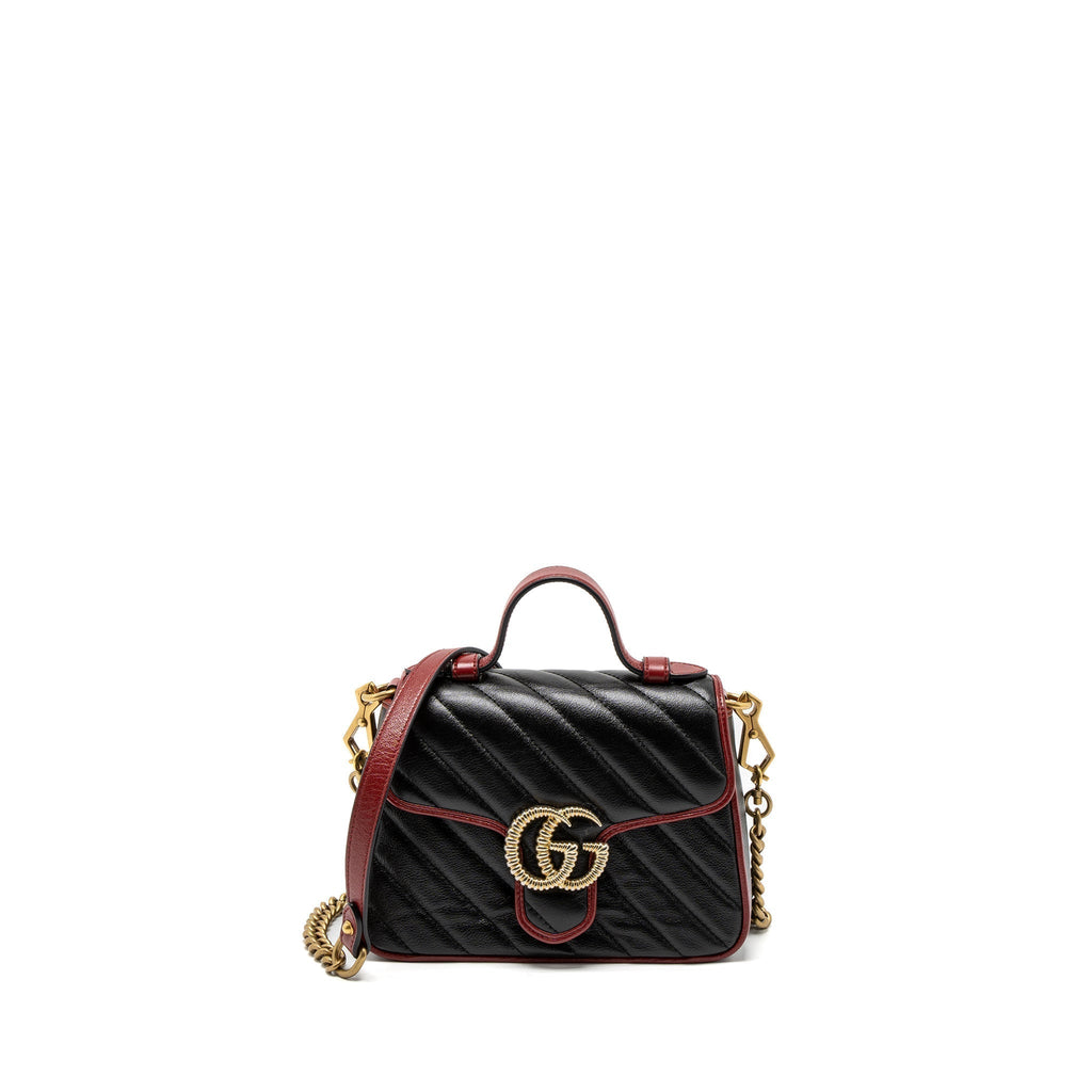 gucci-gg-marmont-mini-top-handle-bag-calfskin-black-red-ghw-1