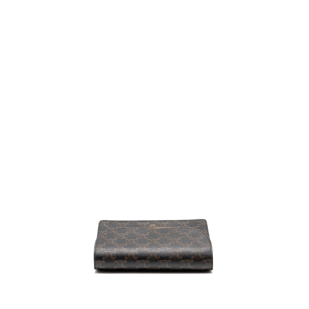 celine-wallet-on-strap-triomphe-canvas-smooth-lambskin-tan-ghw-7