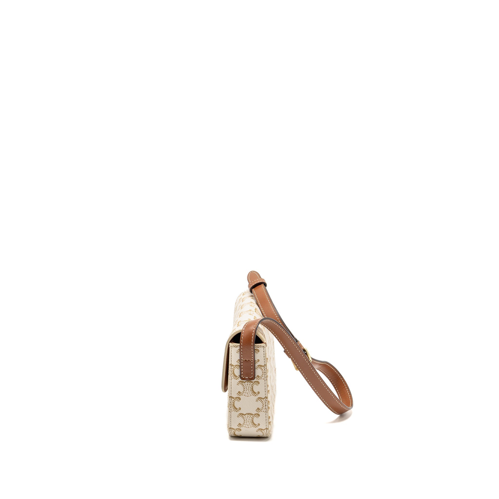 celine-triomphe-shouder-bag-triomphe-canvas-calfskin-white-ghw