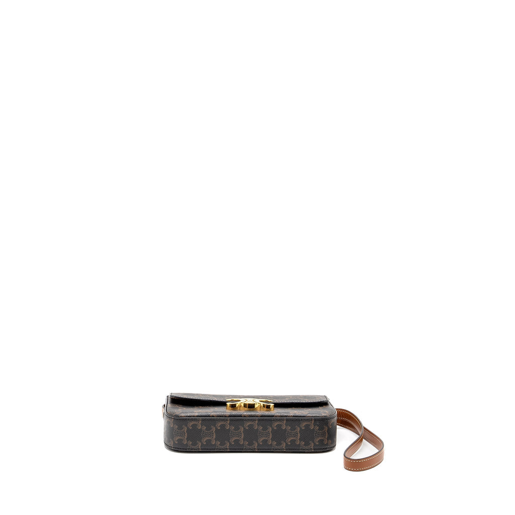 celine-triomphe-shoulder-bag-triomphe-canvas-calfskin-tan-ghw-1