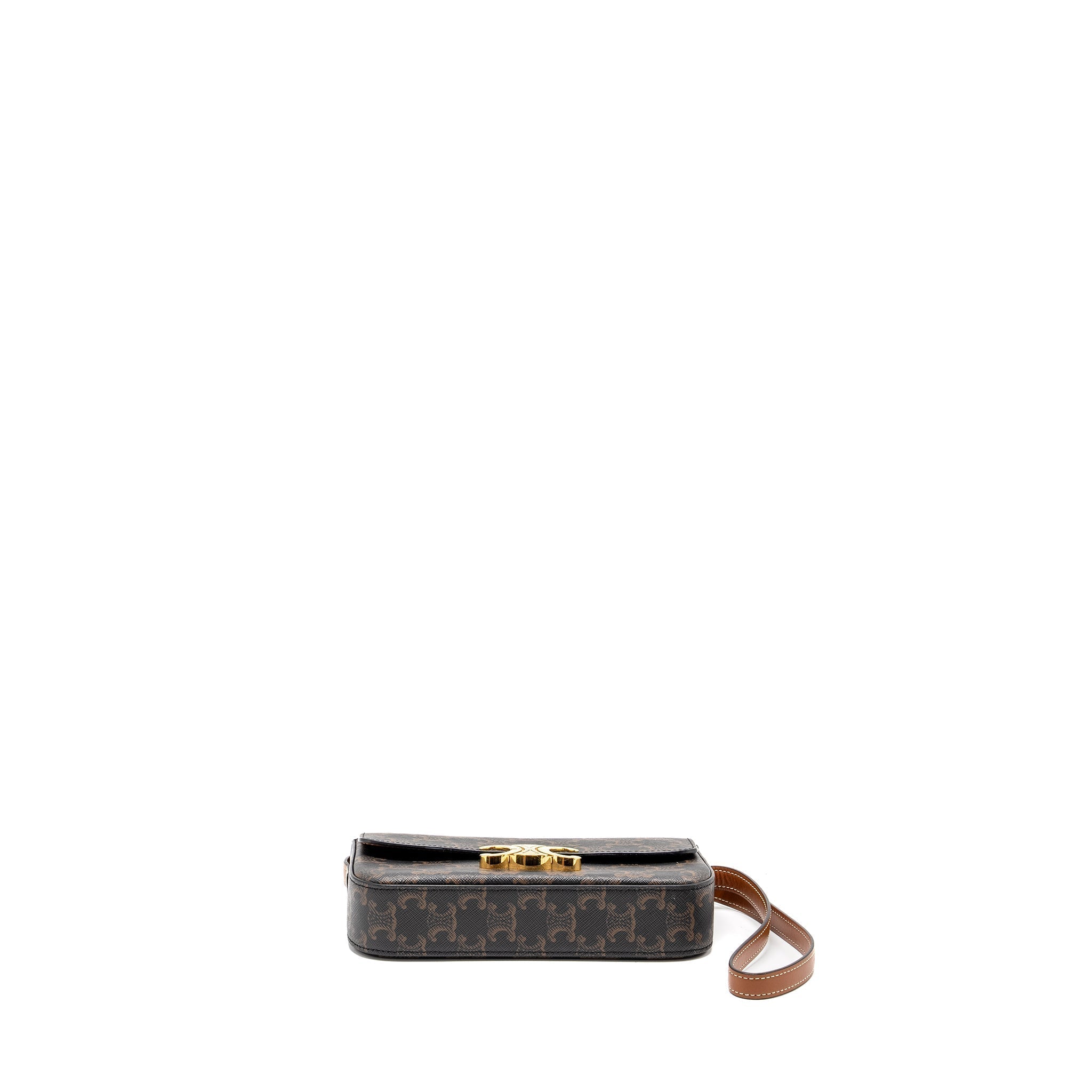 celine-triomphe-shoulder-bag-triomphe-canvas-calfskin-tan-ghw-1