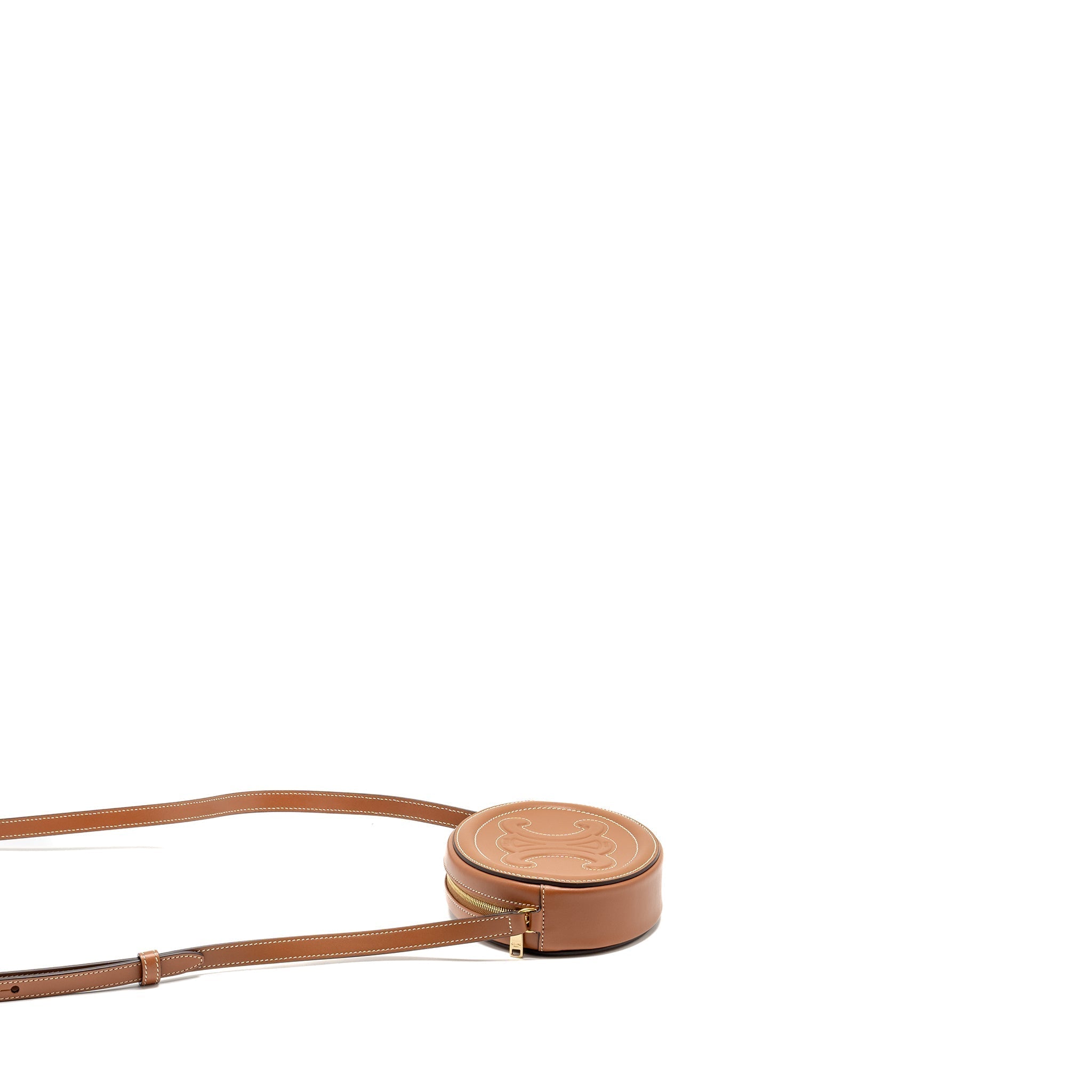 celine-crossbody-oval-purse-cuirass-triomphe-smooth-calfskin-tan-ghw-2