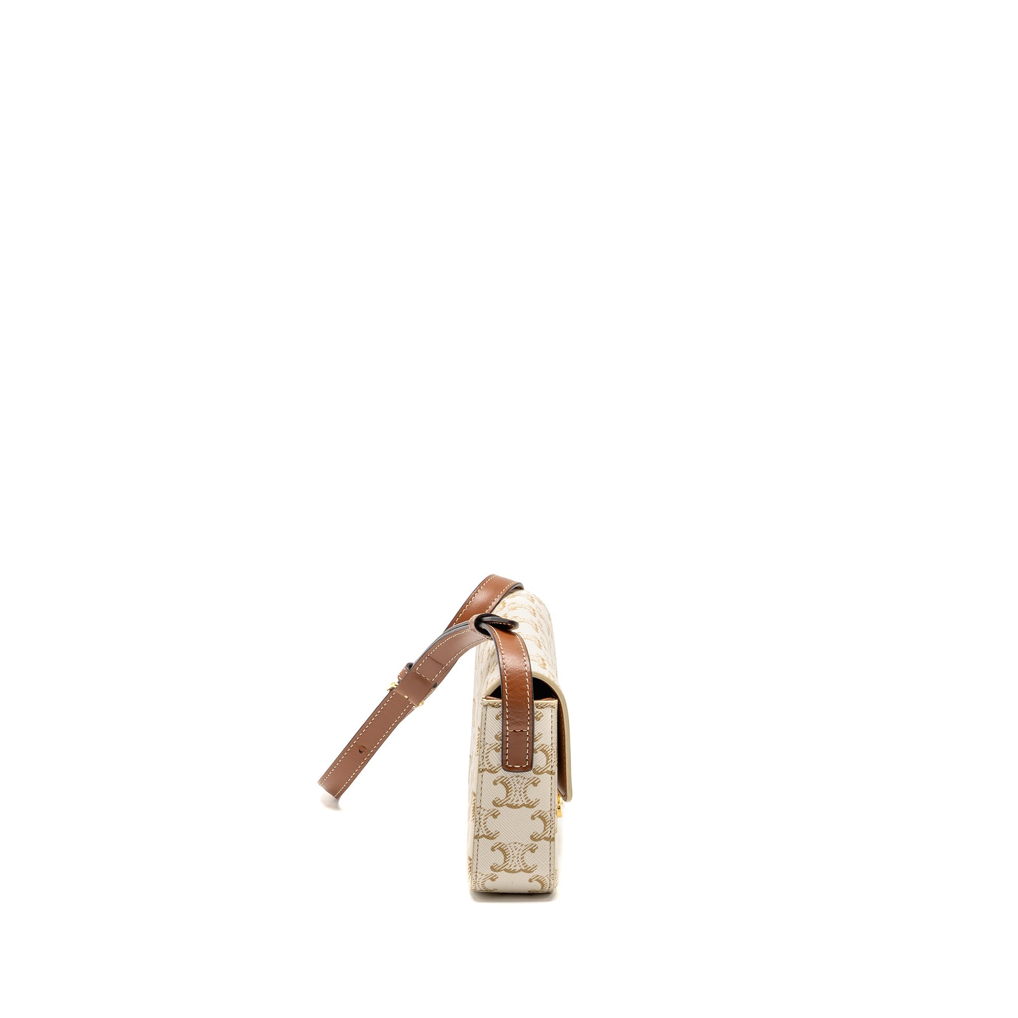 celine-triomphe-shouder-bag-triomphe-canvas-calfskin-white-ghw