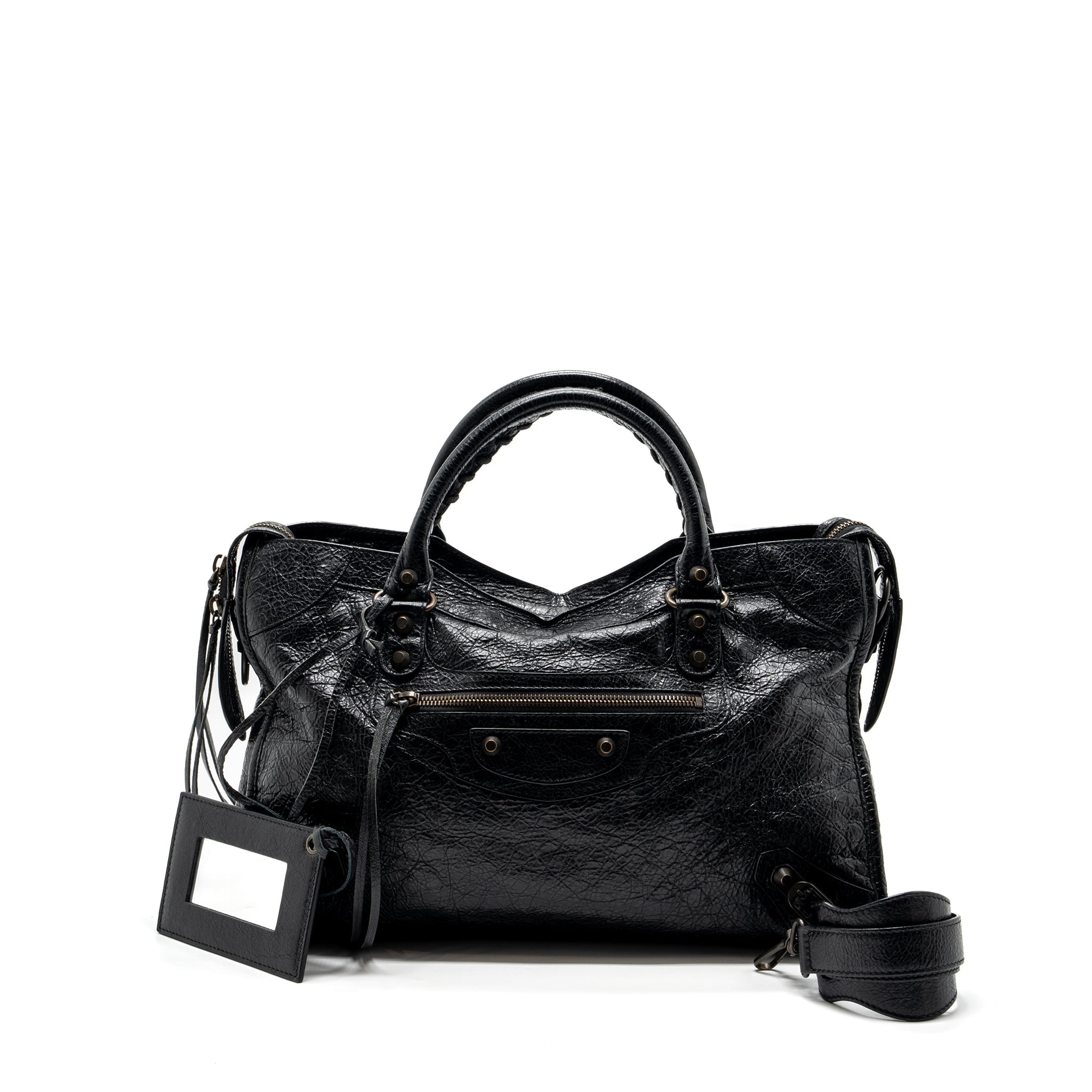 balenciaga-city-bag-calfskin-black-ruthenium-hardware