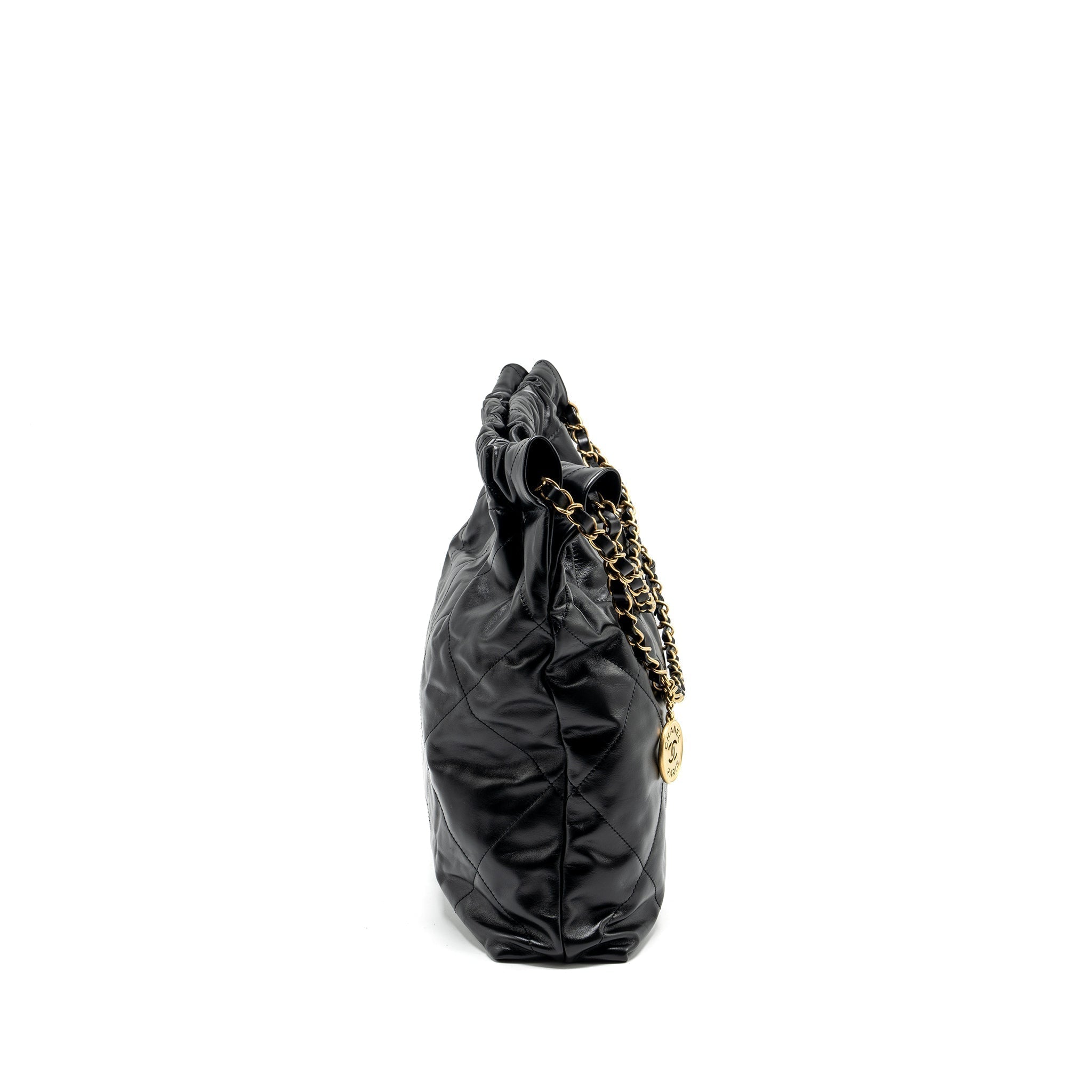 chanel-medium-22-bag-shiny-calfskin-black-ghw-copy