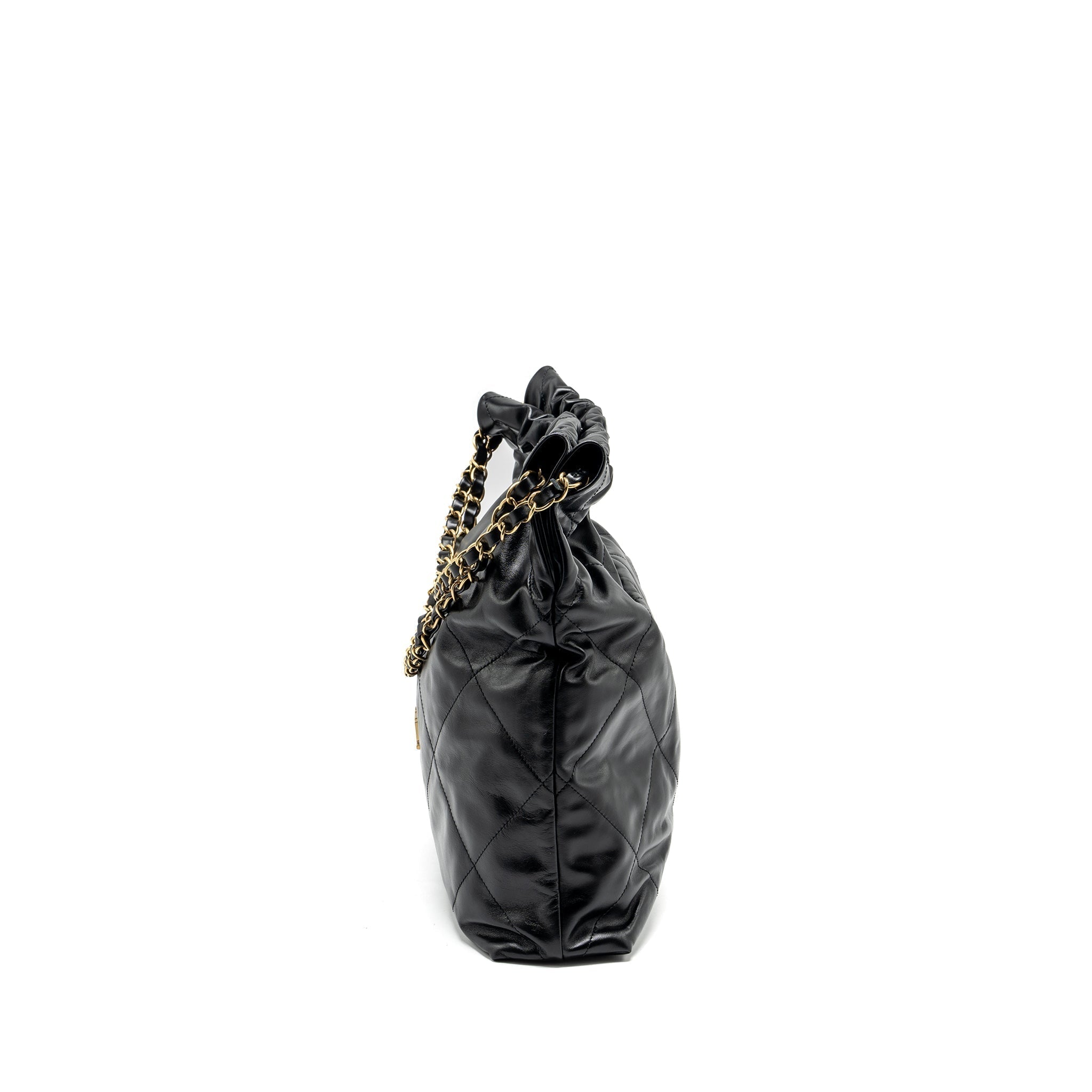 chanel-medium-22-bag-shiny-calfskin-black-ghw-copy