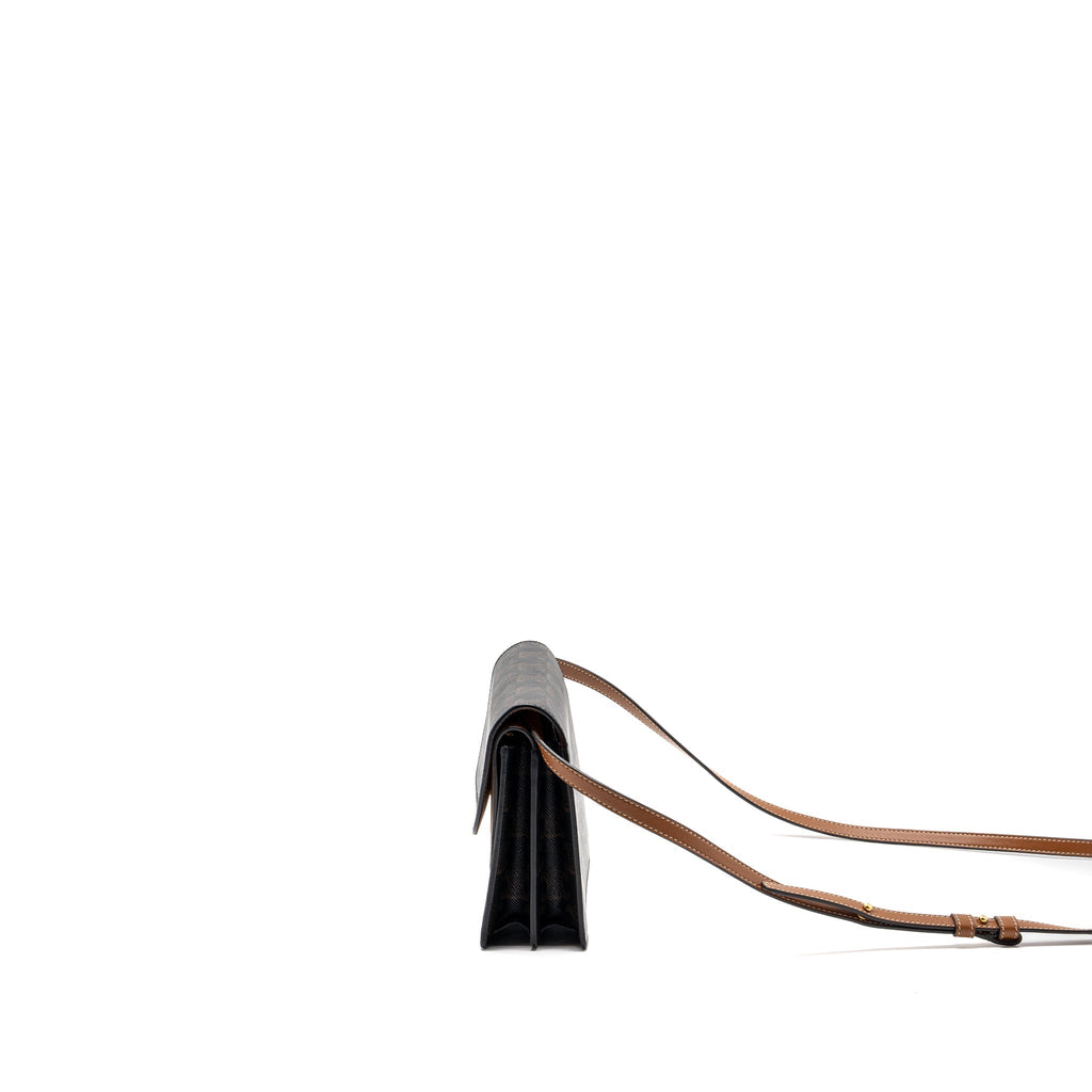 celine-wallet-on-strap-triomphe-canvas-smooth-lambskin-tan-ghw-2