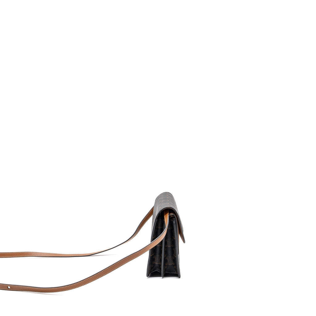 celine-wallet-on-strap-triomphe-canvas-lambskin-tan-ghw