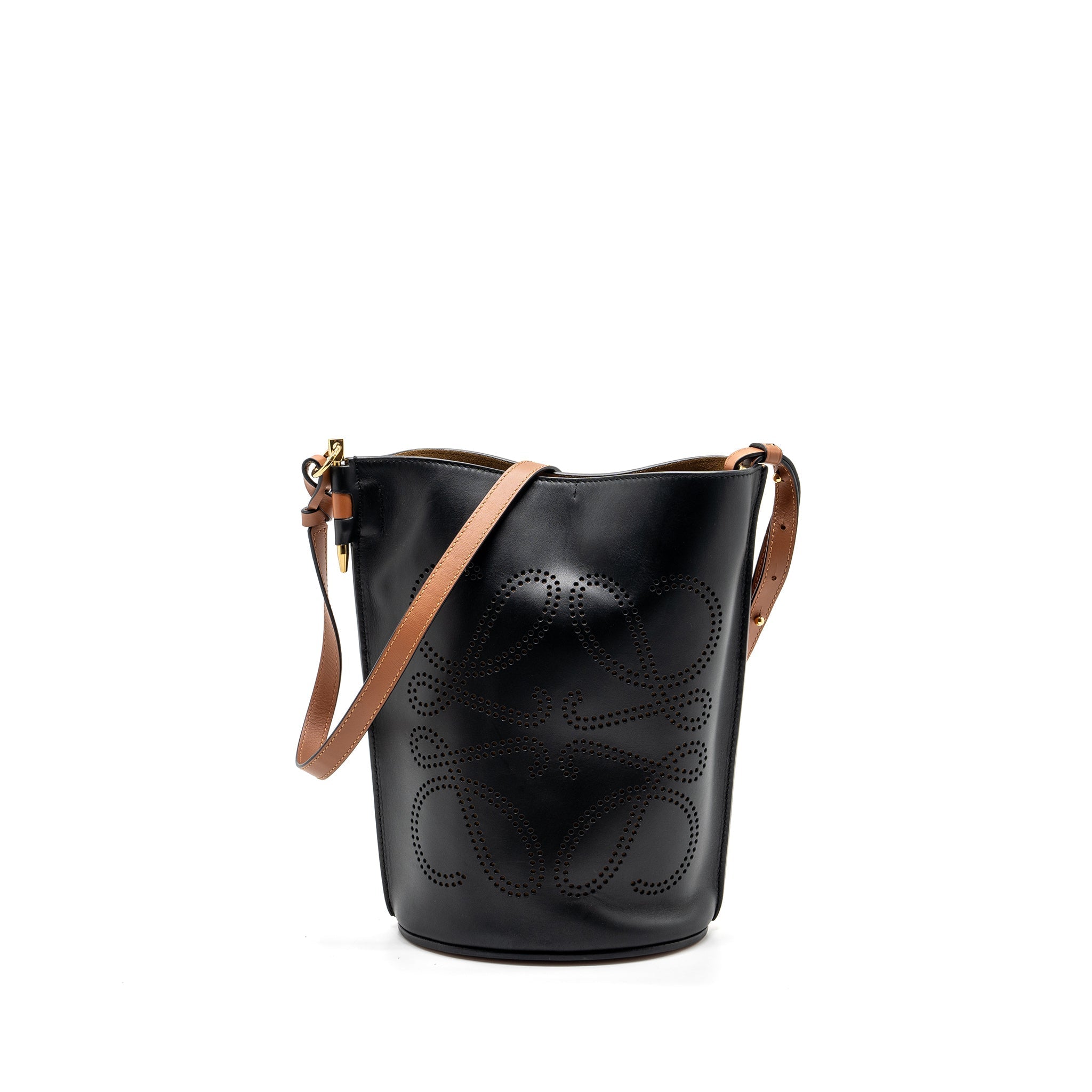loewe-gate-bucket-bag-calfskin-black-tan-ghw