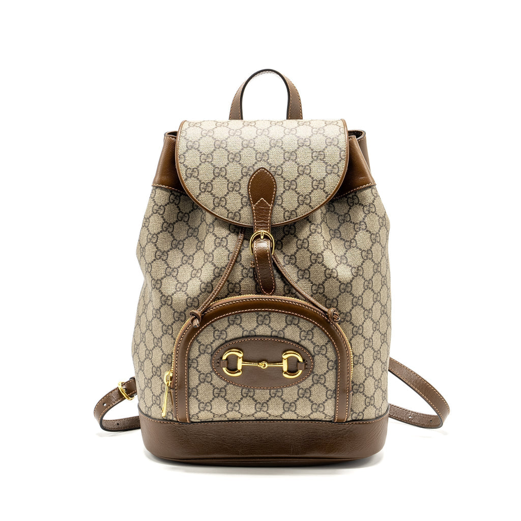 gucci-1955-horsebit-backpack-gg-supreme-canvas-calfskin-brown-ghw