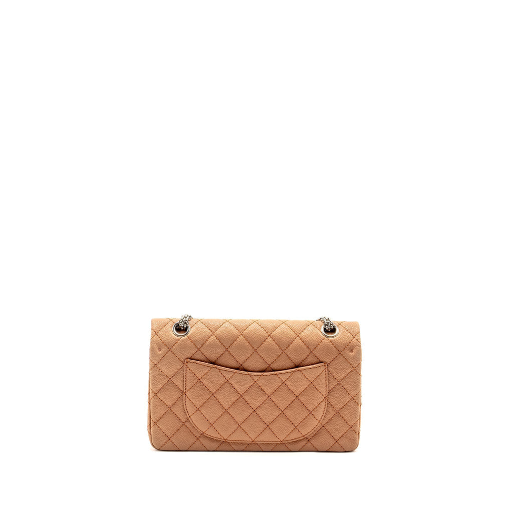 chanel-small-2-55-reissue-flap-bag-grained-calfskin-light-brown-shw-copy
