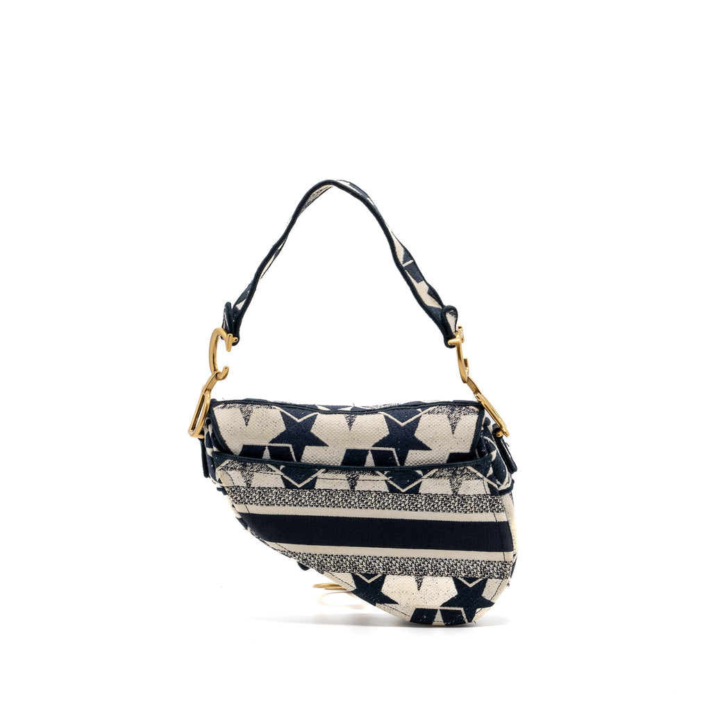 dior-saddle-bag-canvas-limited-print-dark-blue-white-ghw