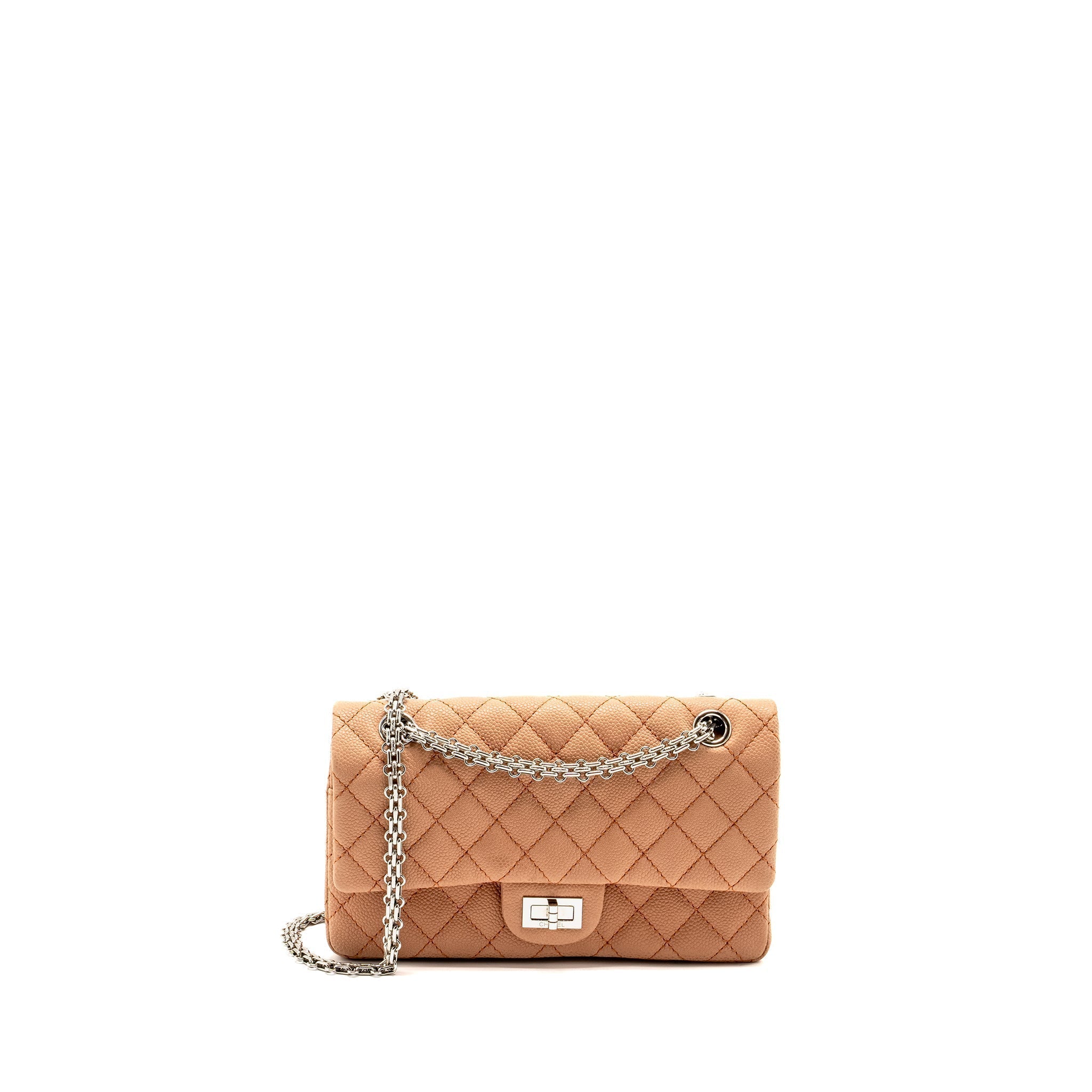 chanel-small-2-55-reissue-flap-bag-grained-calfskin-light-brown-shw-copy