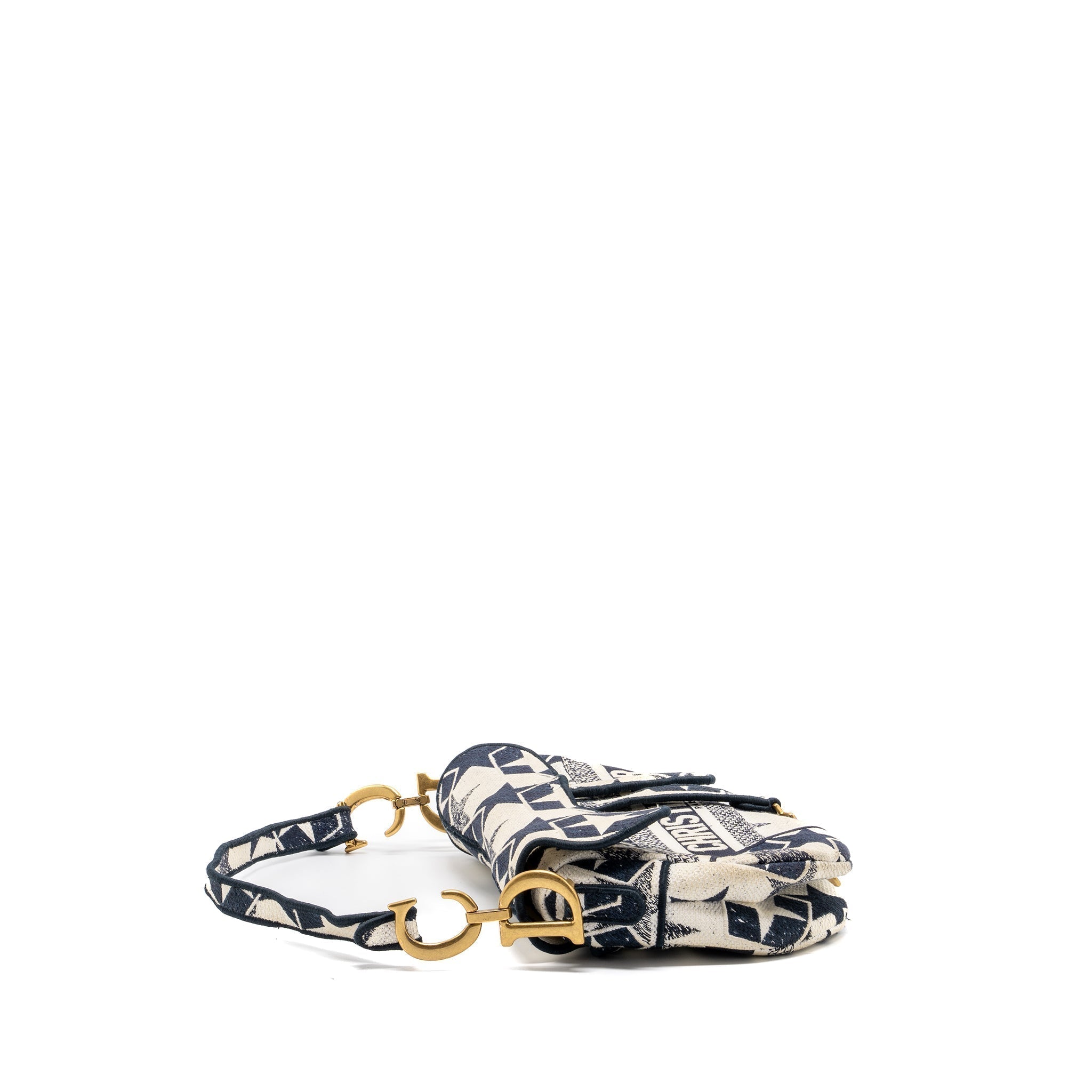 dior-saddle-bag-canvas-limited-print-dark-blue-white-ghw