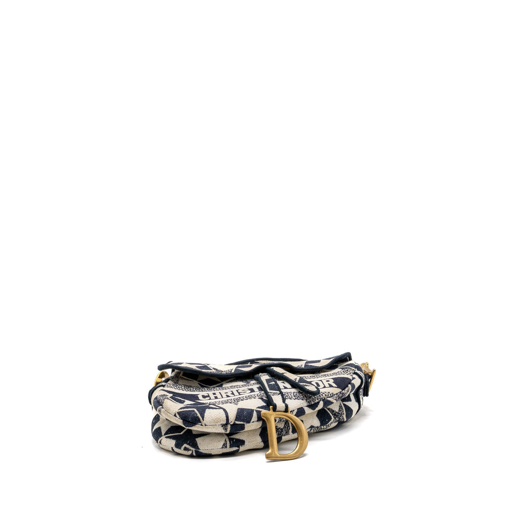 dior-saddle-bag-canvas-limited-print-dark-blue-white-ghw