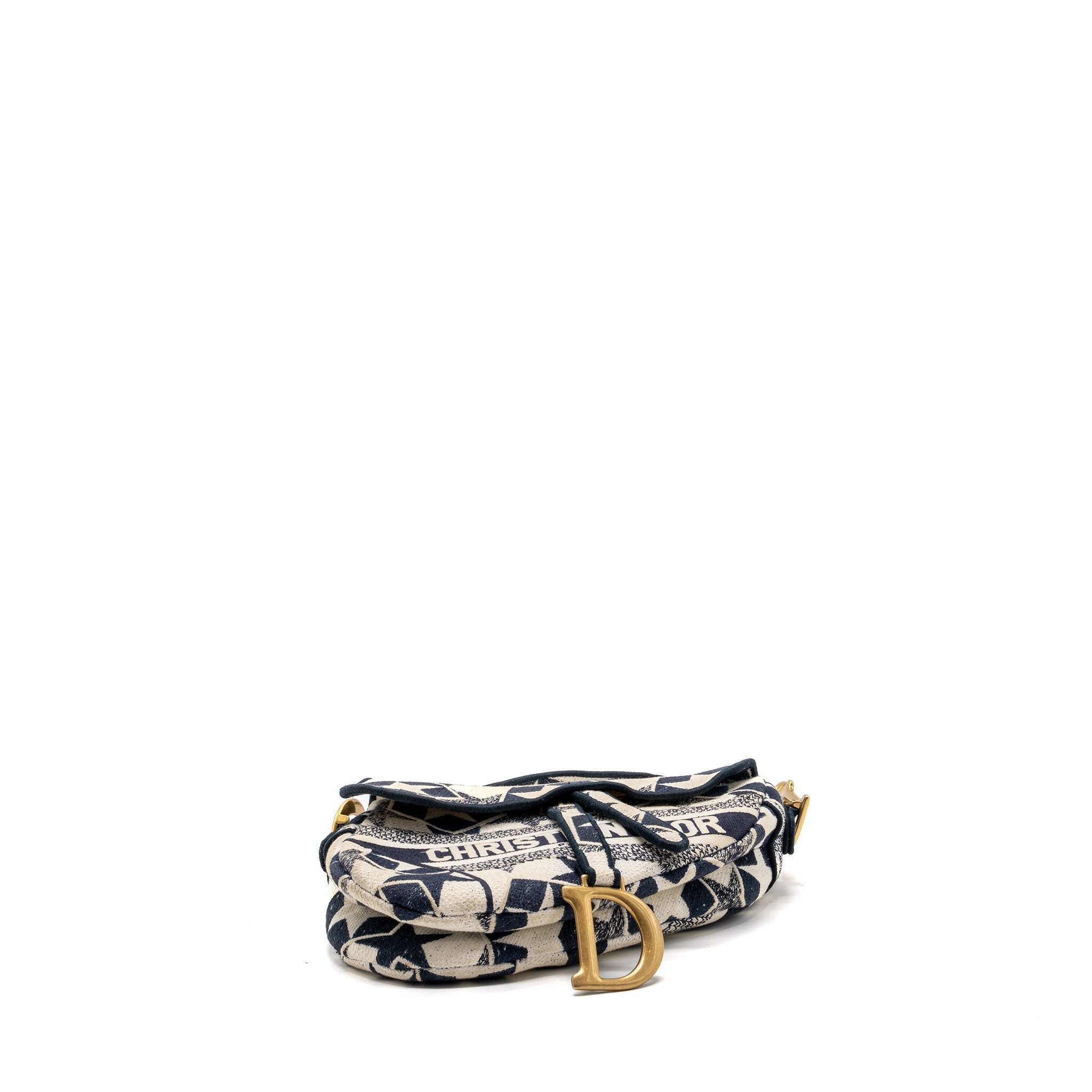 dior-saddle-bag-canvas-limited-print-dark-blue-white-ghw