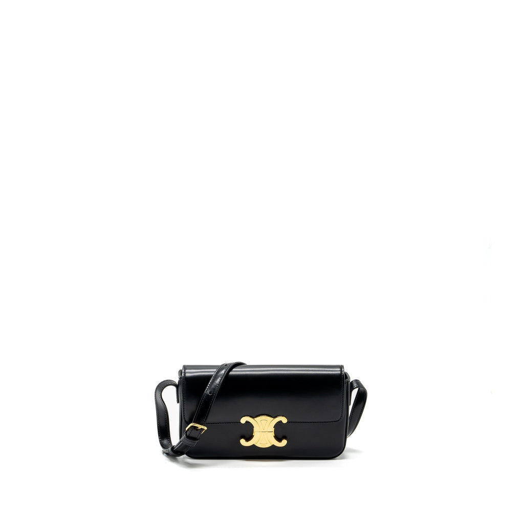 celine-triomphe-shoulder-bag-shiny-calfskin-black-ghw