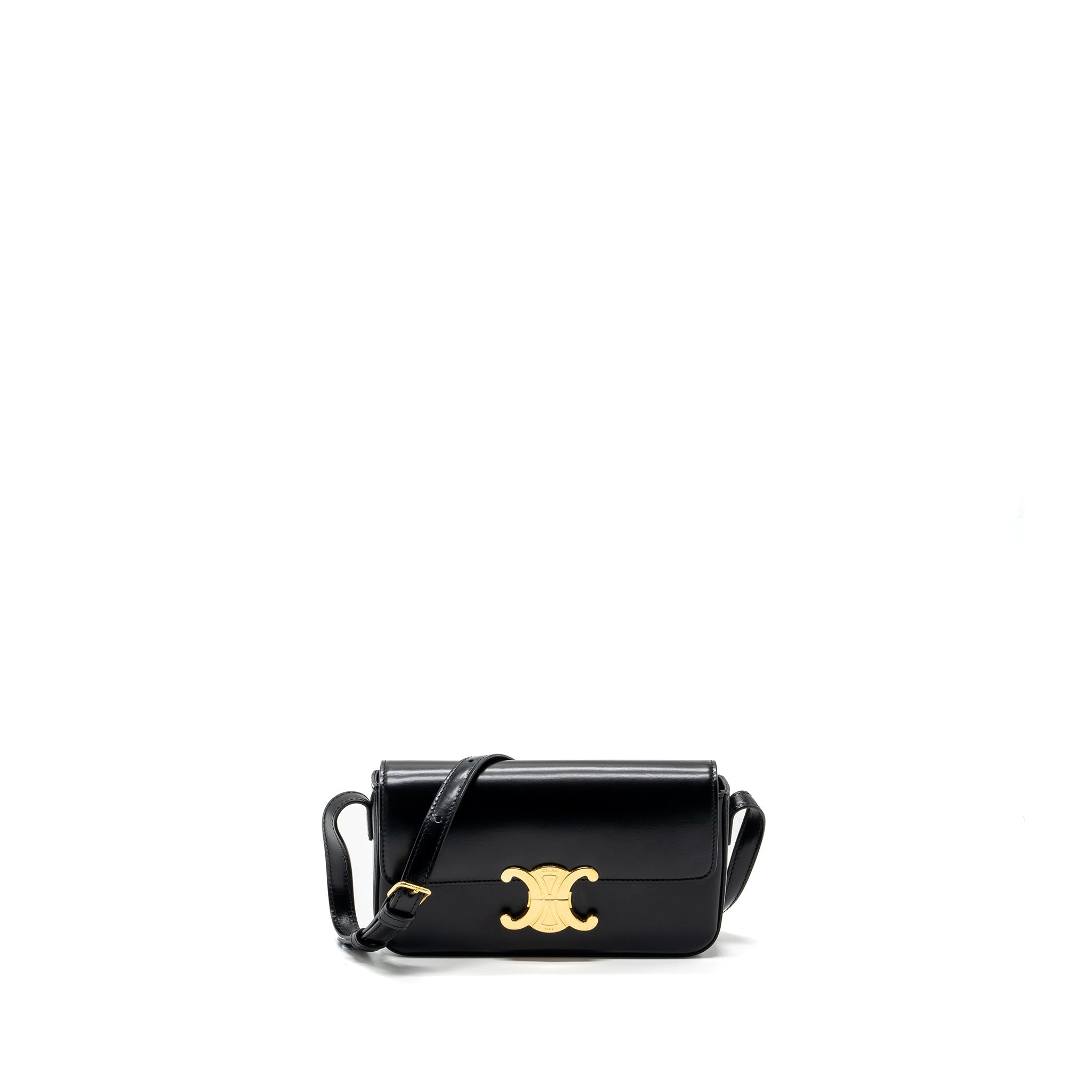 celine-triomphe-shoulder-bag-shiny-calfskin-black-ghw
