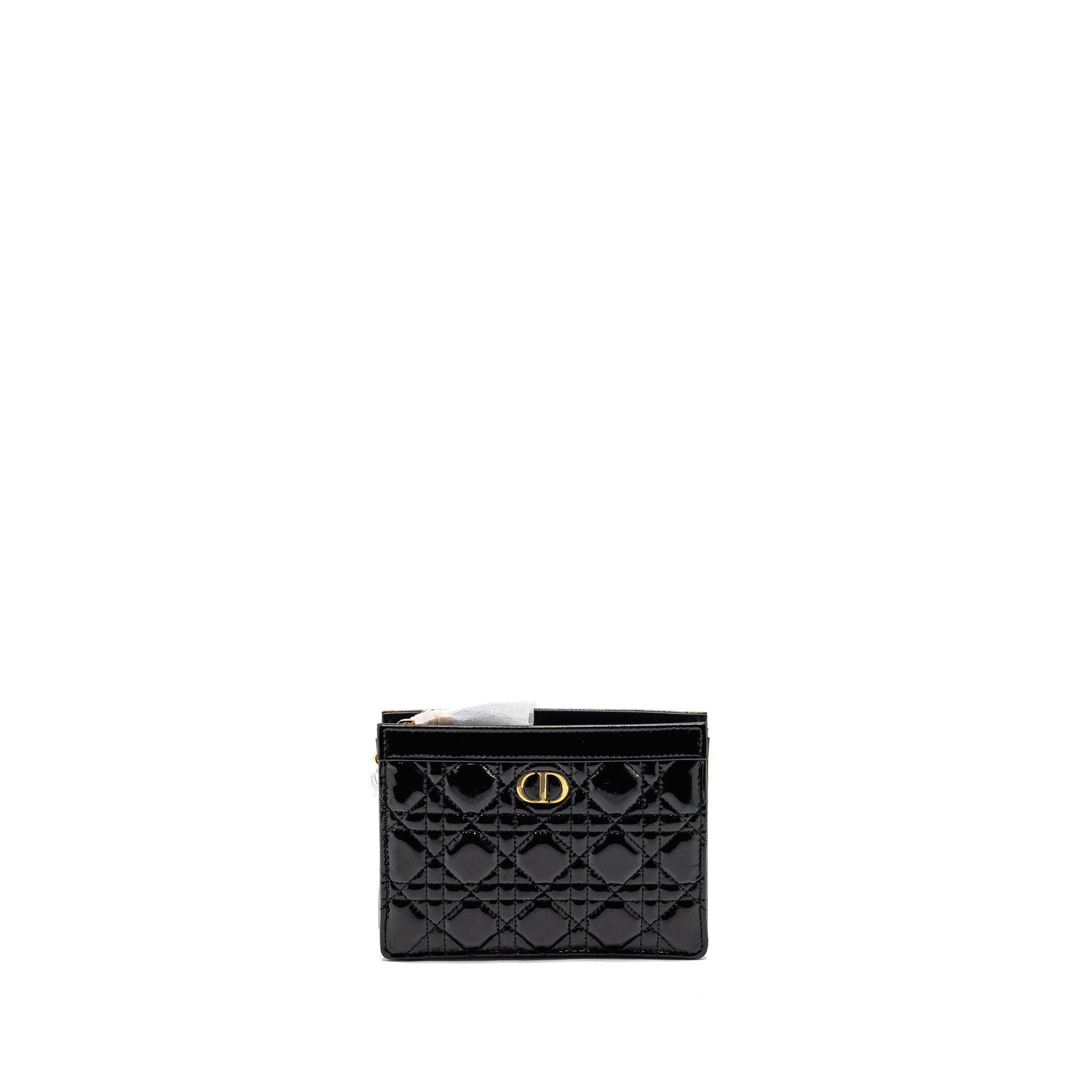 dior-caro-pouch-with-chain-patent-calfskin-black-ghw