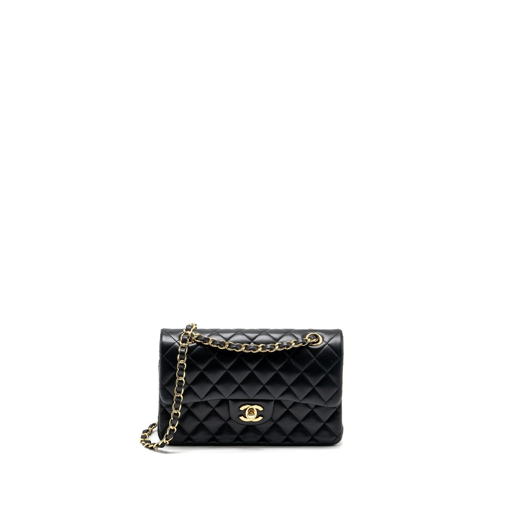 chanel-small-classic-double-flap-bag-lambskin-black-ghw-copy