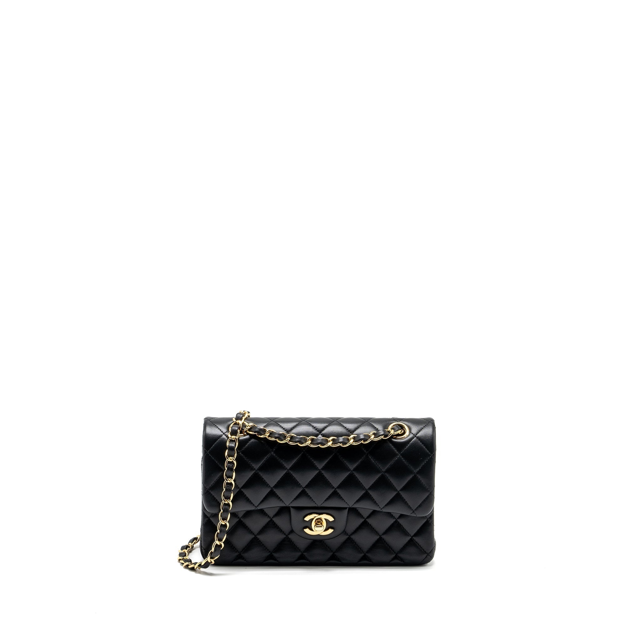 chanel-small-classic-double-flap-bag-lambskin-black-ghw-copy