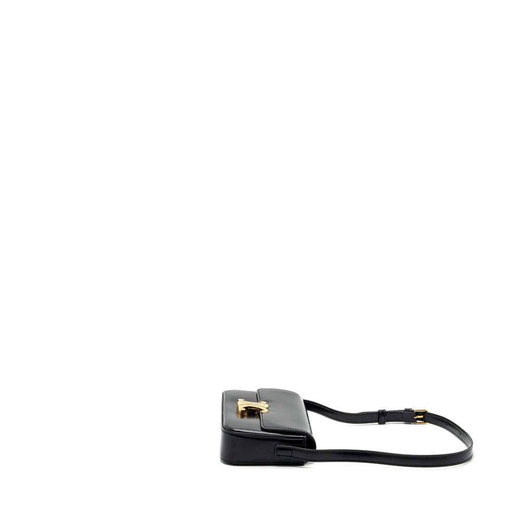 celine-triomphe-shoulder-bag-shiny-calfskin-black-ghw