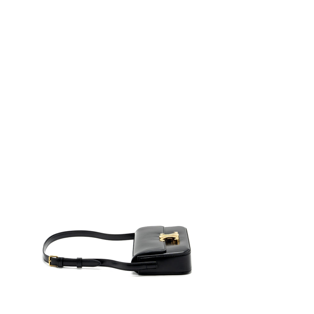 celine-triomphe-shoulder-bag-shiny-calfskin-black-ghw