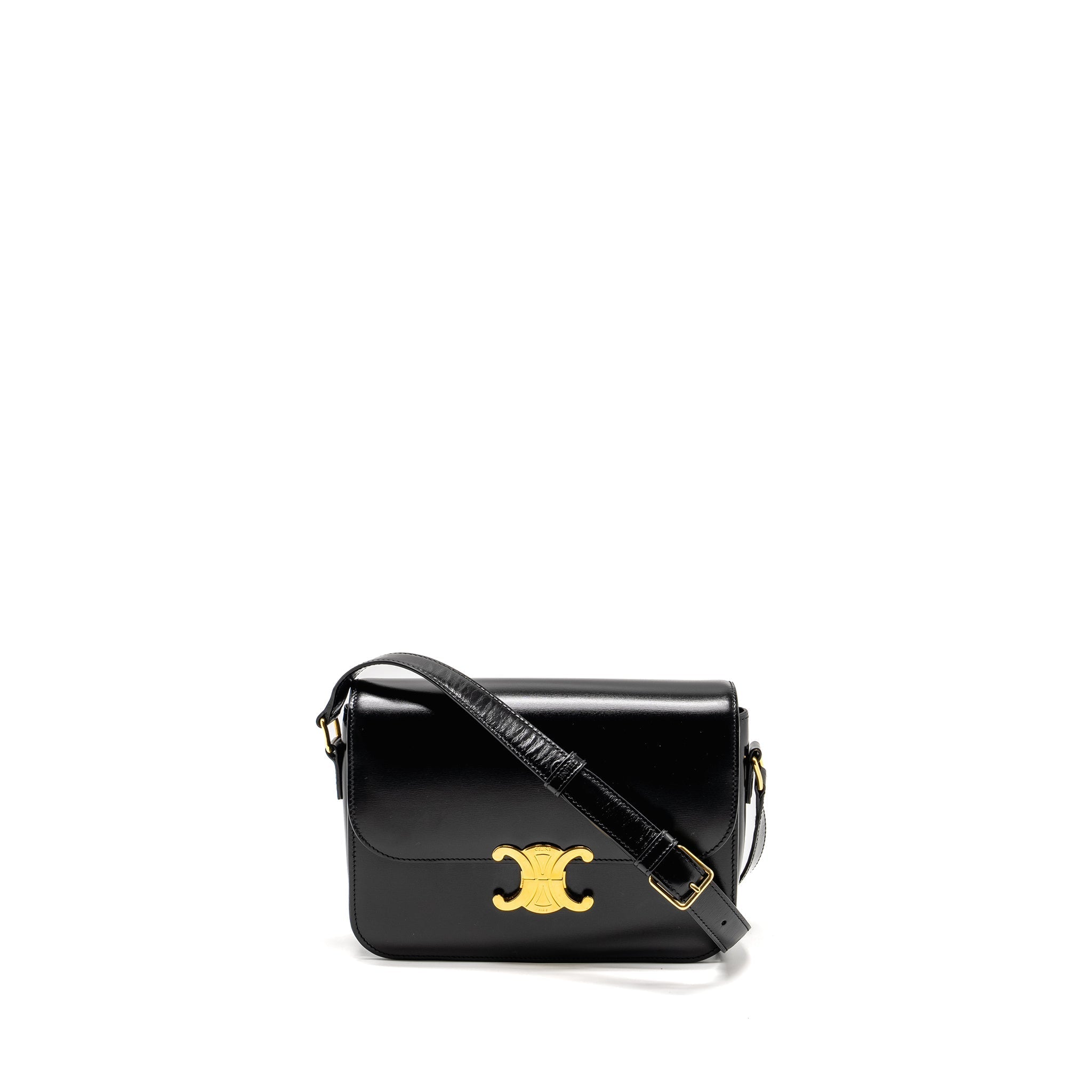 celine-classic-triomphe-bag-shiny-calfskin-black-ghw