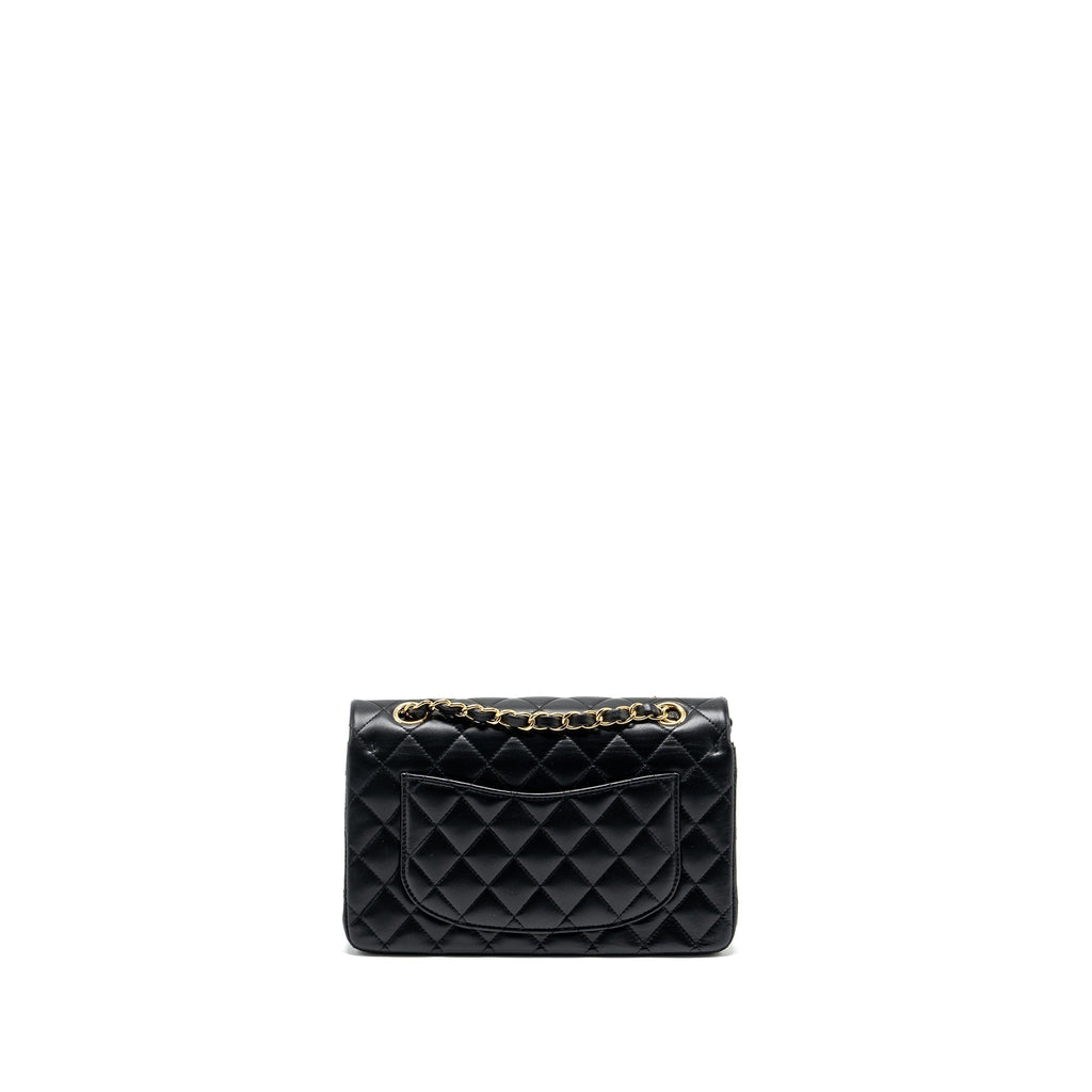 chanel-small-classic-double-flap-bag-lambskin-black-ghw-copy