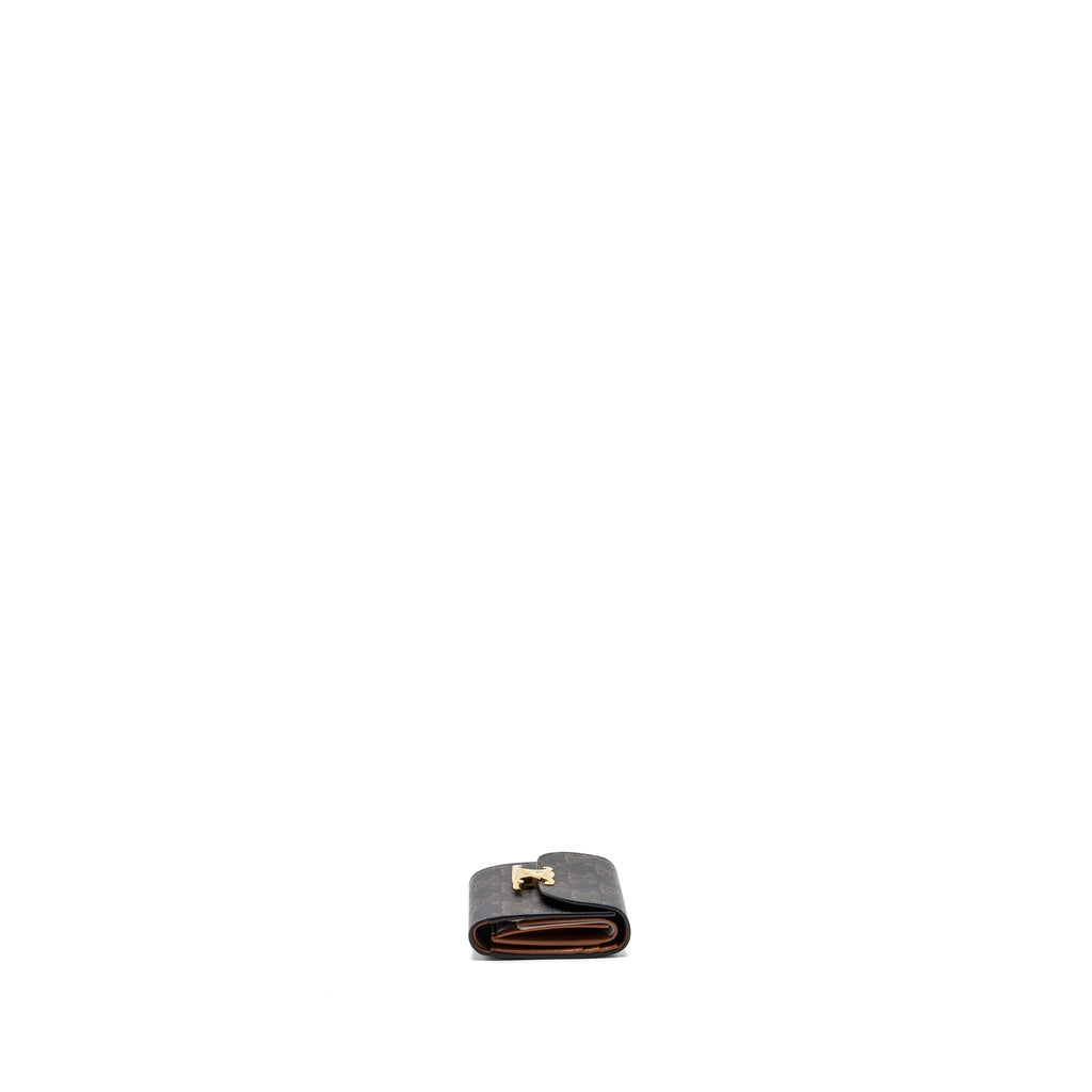 celine-small-triomphe-flap-wallet-canvas-tan-ghw