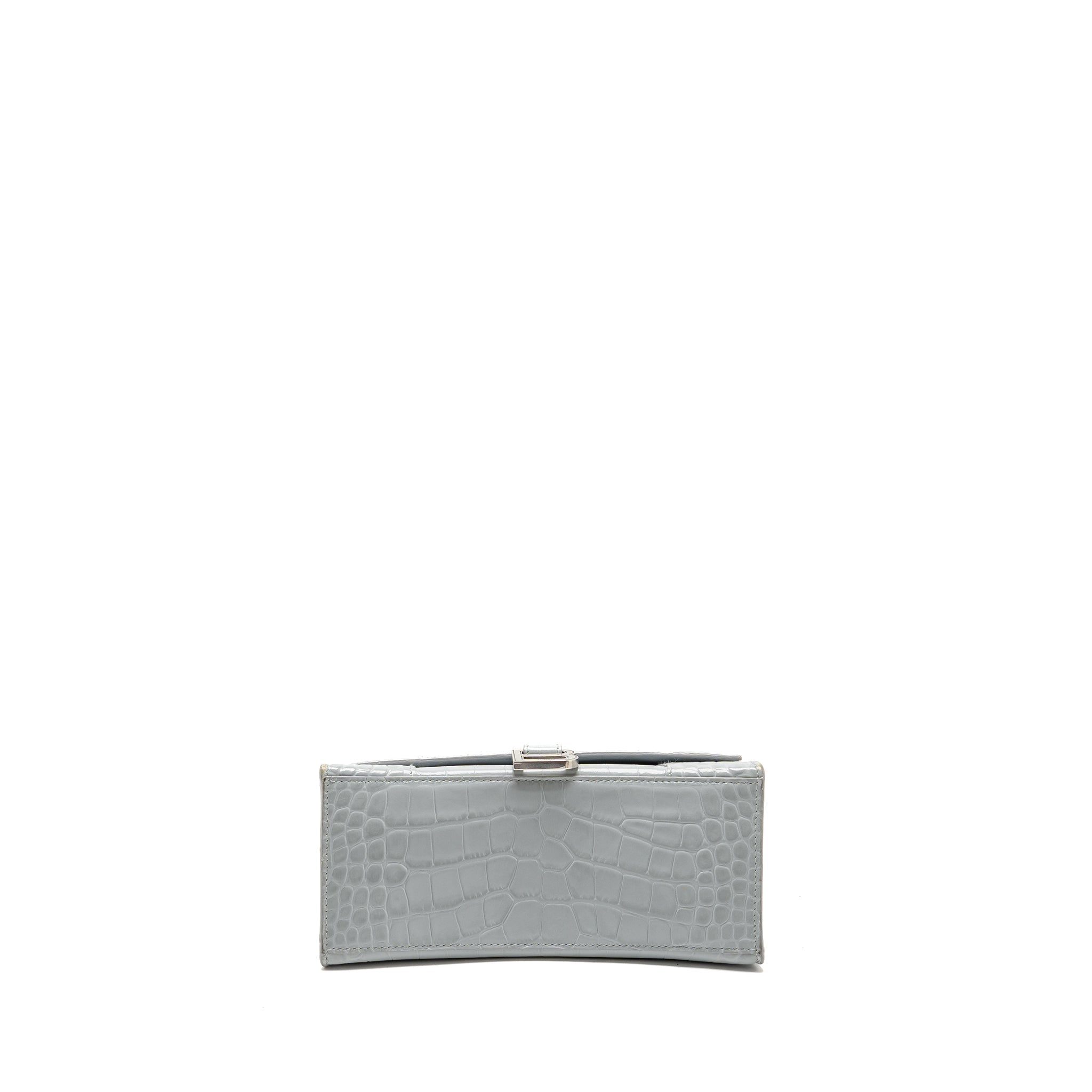 balenciaga-small-hourglass-bag-croc-embossed-calfskin-grey-shw-copy