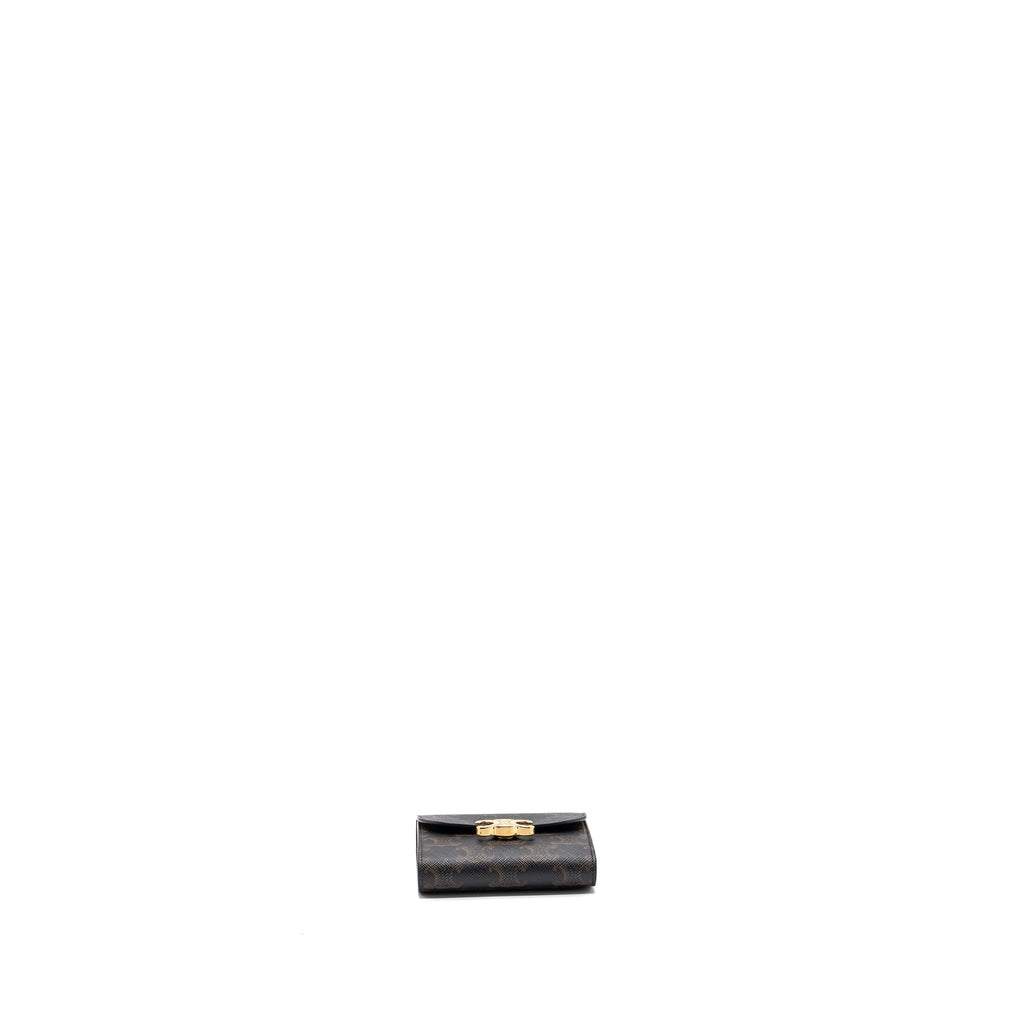 celine-small-triomphe-flap-wallet-canvas-tan-ghw