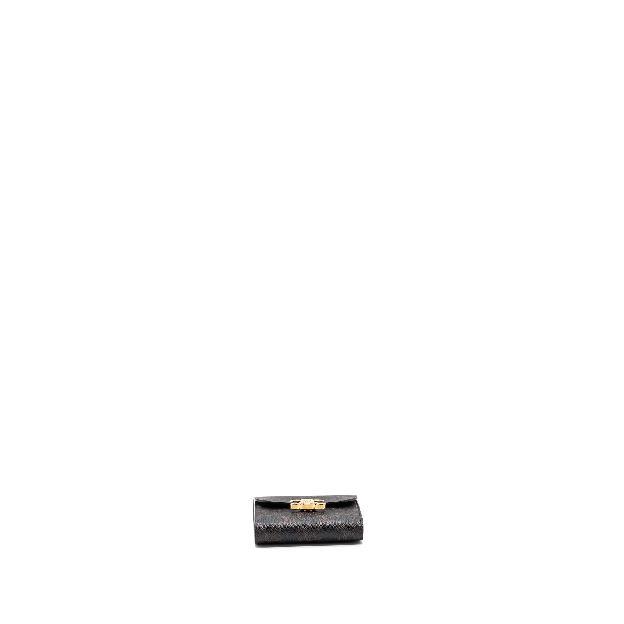 celine-small-triomphe-flap-wallet-canvas-tan-ghw