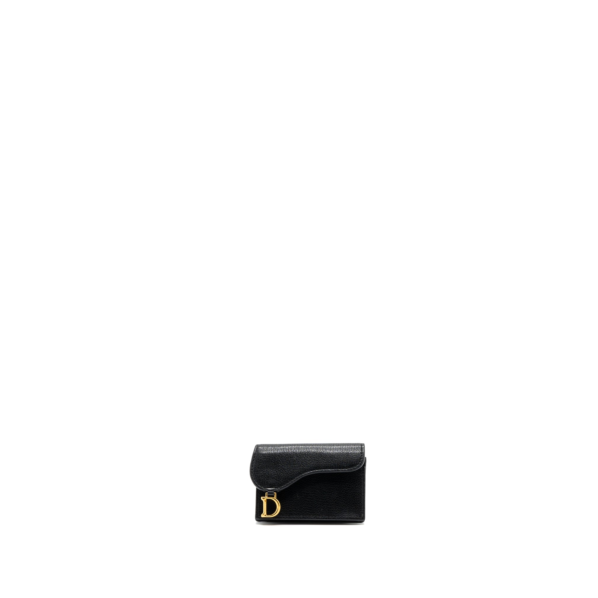 dior-saddle-flap-card-holder-goatskin-black-ghw
