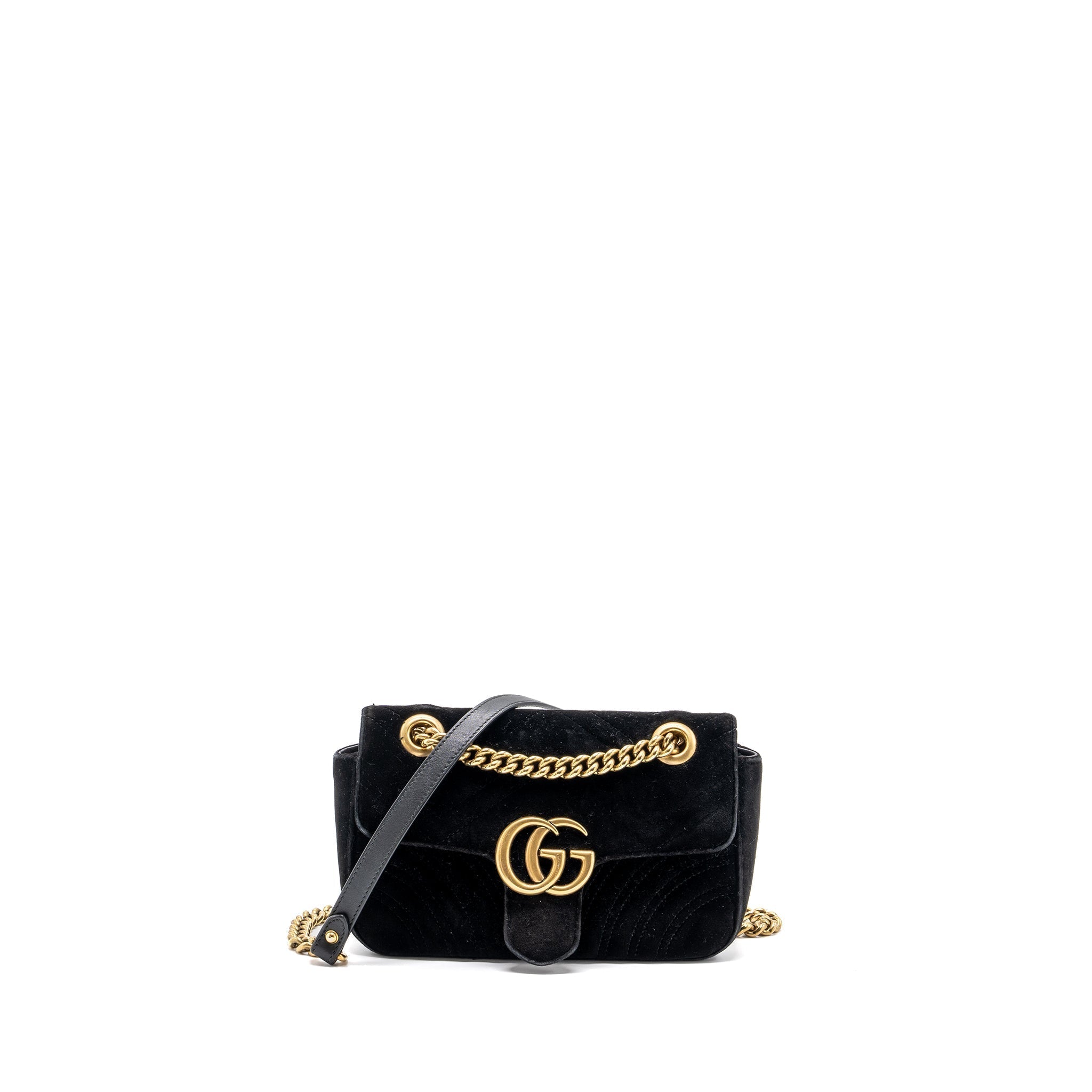 gucci-mini-marmont-velvet-black-ghw-1