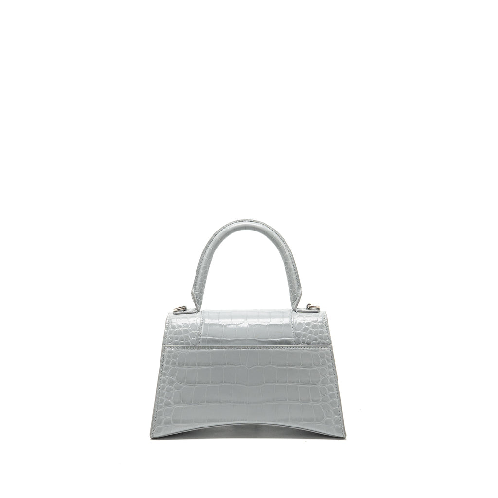 balenciaga-small-hourglass-bag-croc-embossed-calfskin-grey-shw-copy