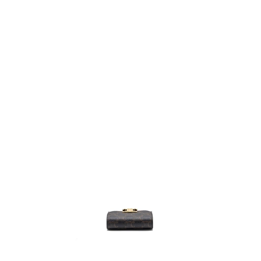 celine-small-triomphe-flap-wallet-canvas-tan-ghw