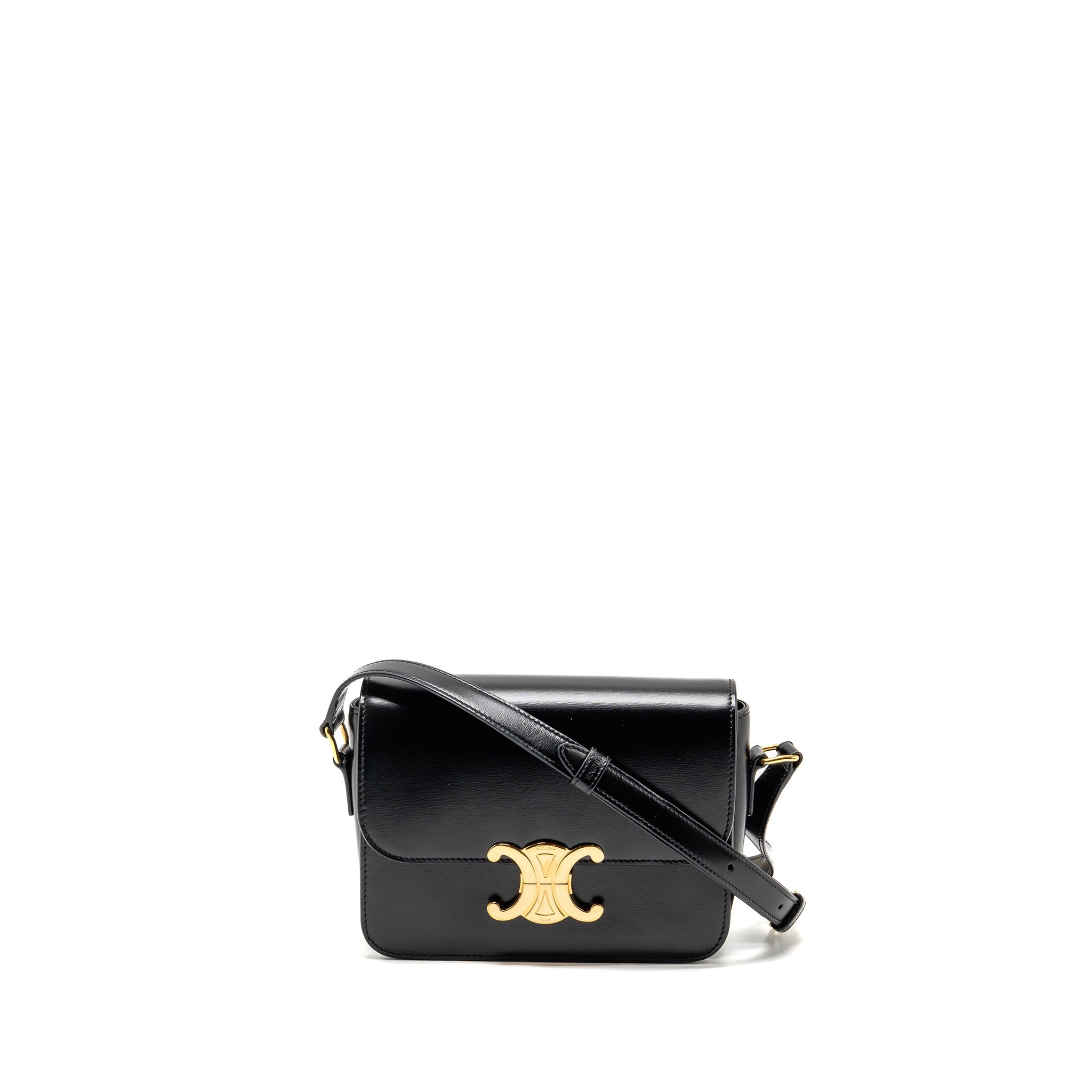 celine-teen-triomphe-bag-shiny-calfskin-black-ghw