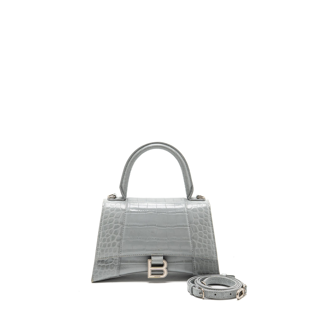 balenciaga-small-hourglass-bag-croc-embossed-calfskin-grey-shw-copy