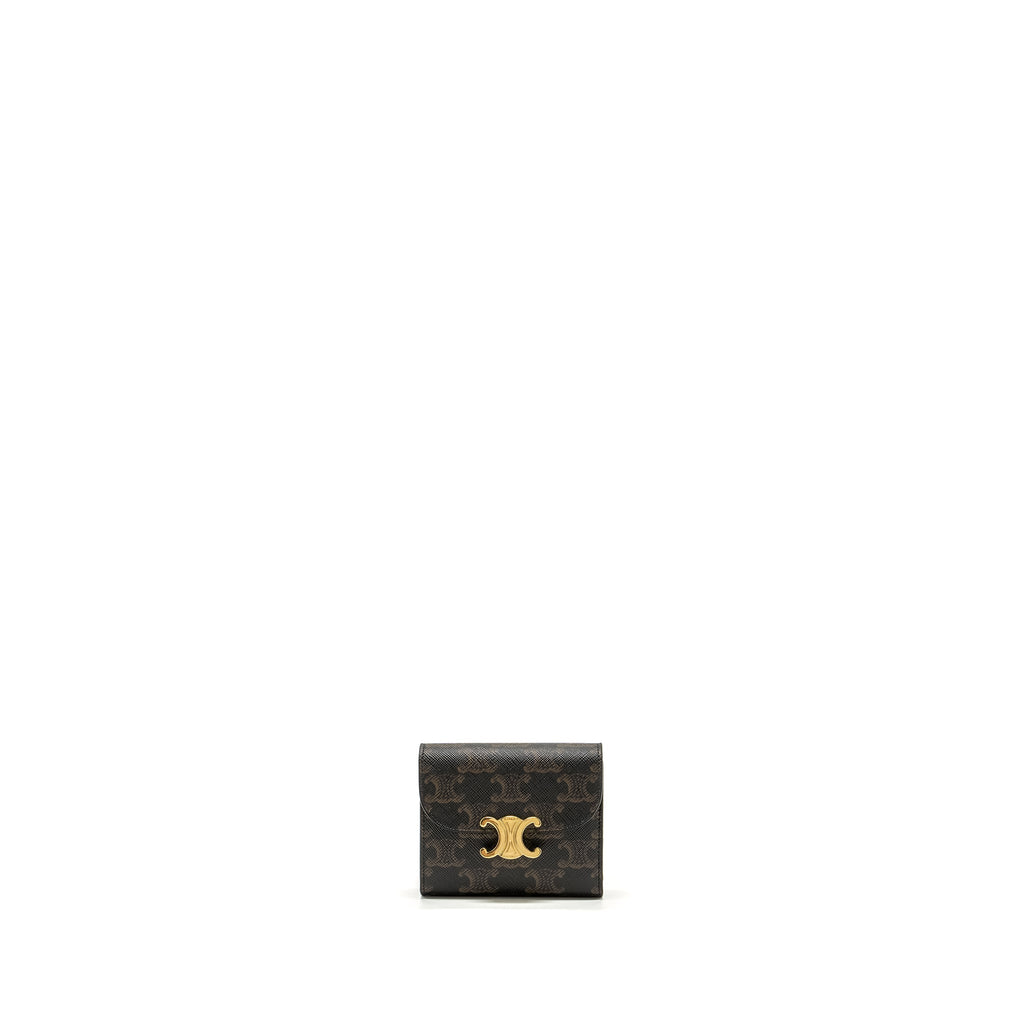 celine-small-triomphe-flap-wallet-canvas-tan-ghw