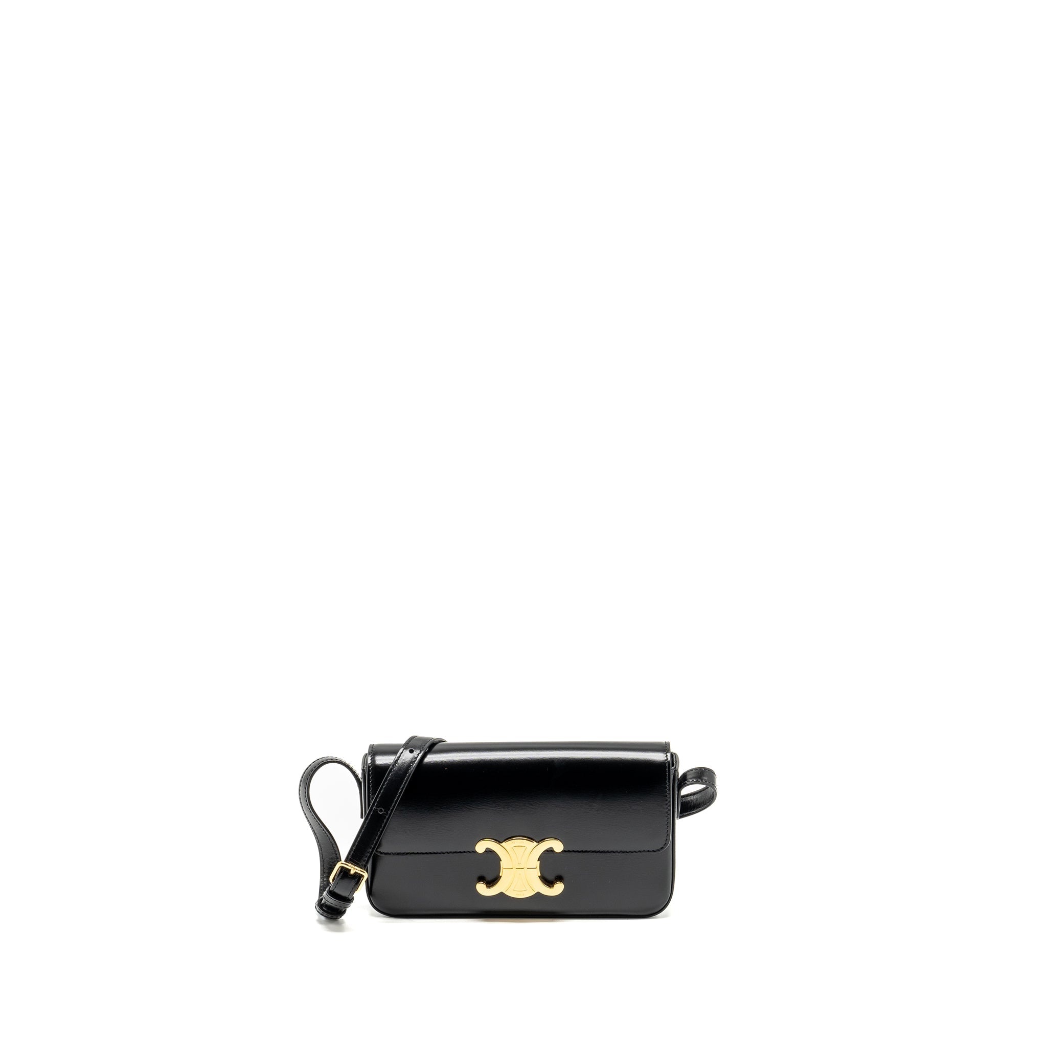 celine-triomphe-shoulder-bag-shiny-calfskin-black-ghw-1