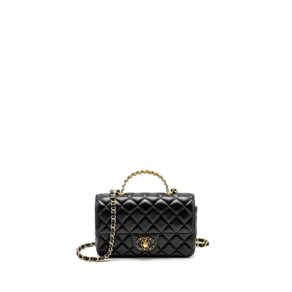 chanel-detailed-top-handle-flap-bag-lambskin-black-ghw-microchip