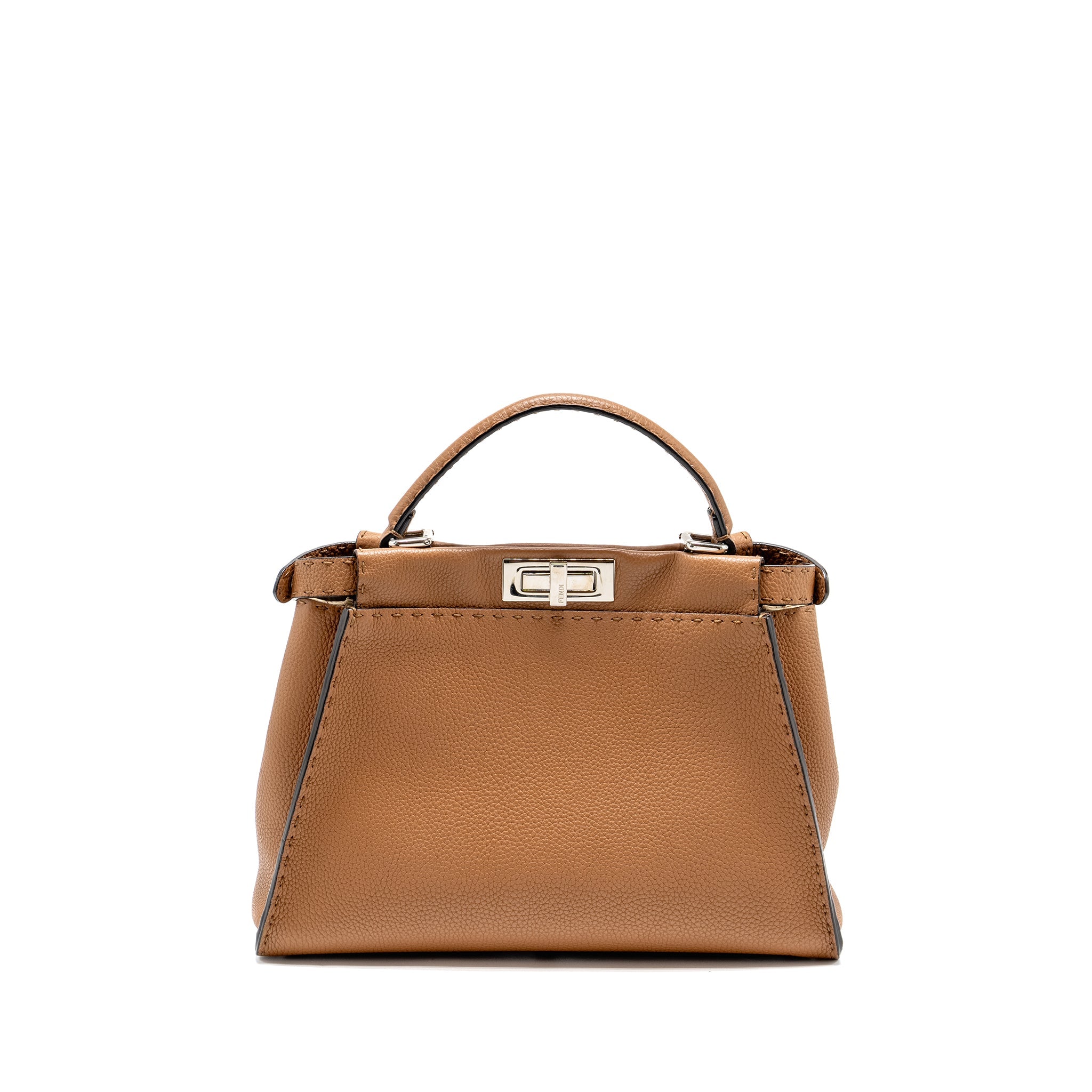 fendi-medium-peekaboo-tote-bag-grained-calfskin-caramel-shw-2