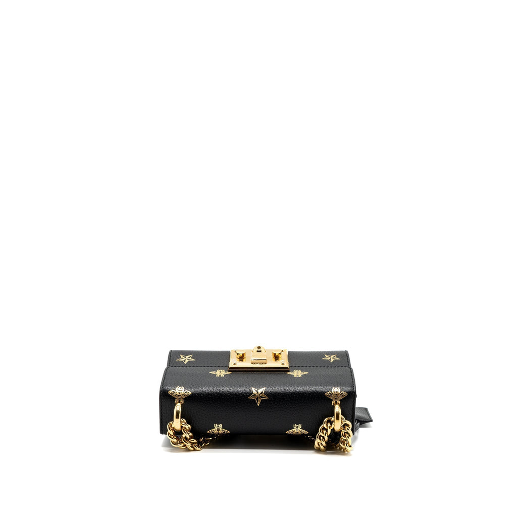 gucci-padlock-chain-bag-bee-print-calfskin-black-ghw