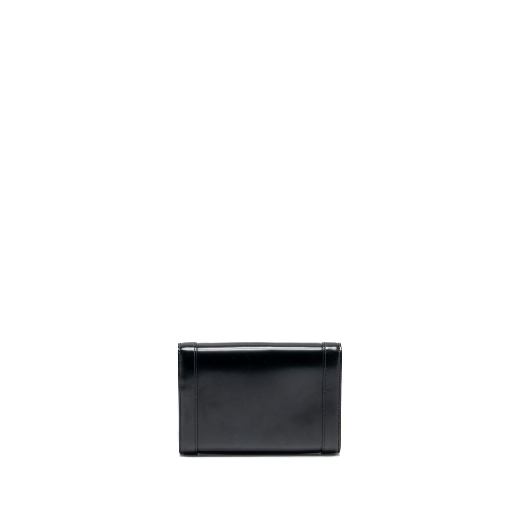 celine-triomphe-flap-wallet-with-strap-calfskin-black-ghw