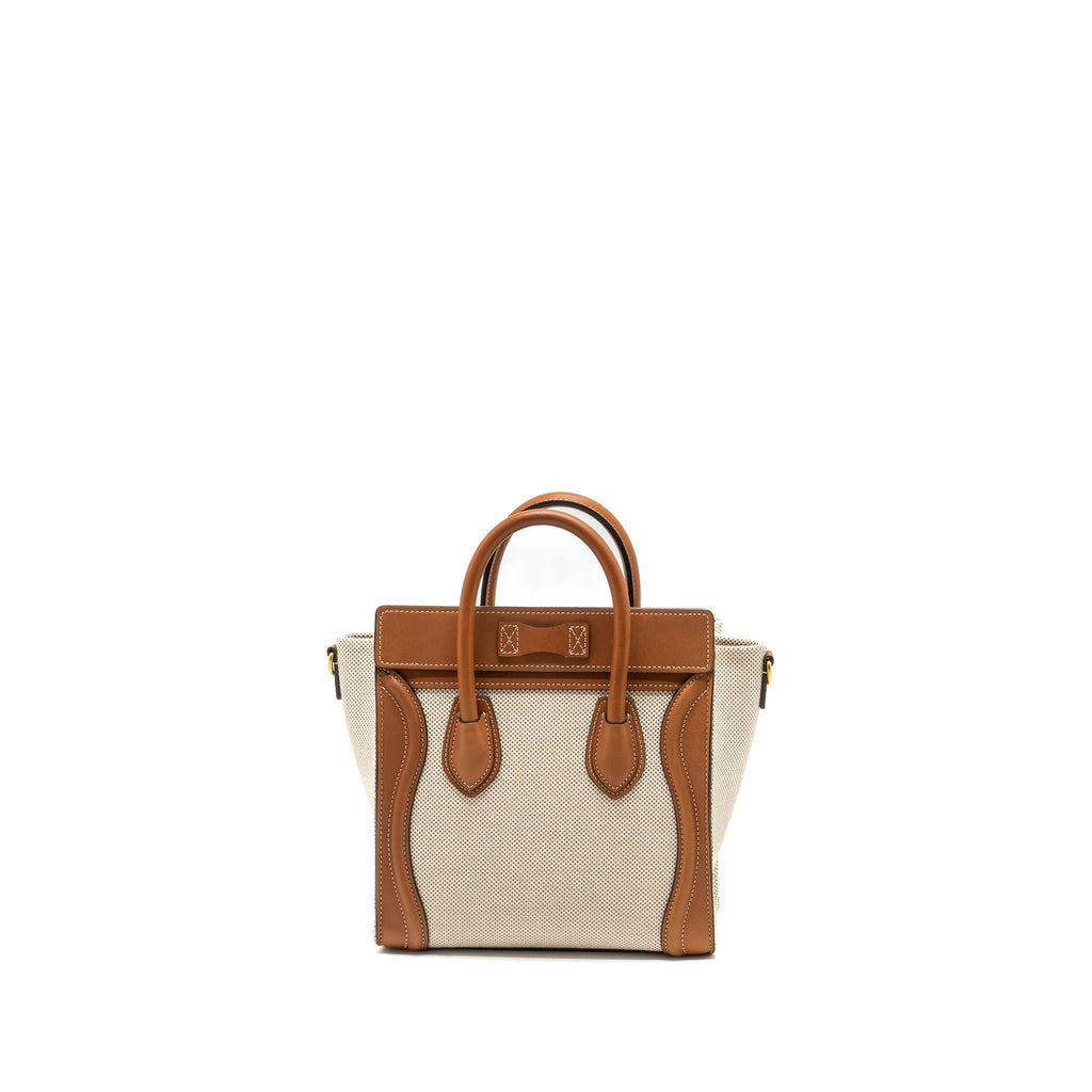 celine-nano-luggage-bag-canvas-leather-tan-white-ghw