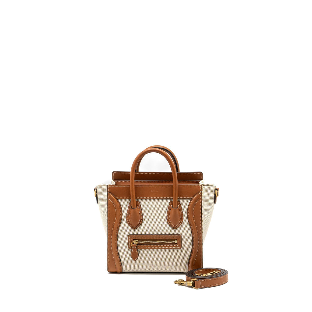 celine-nano-luggage-bag-canvas-leather-tan-white-ghw